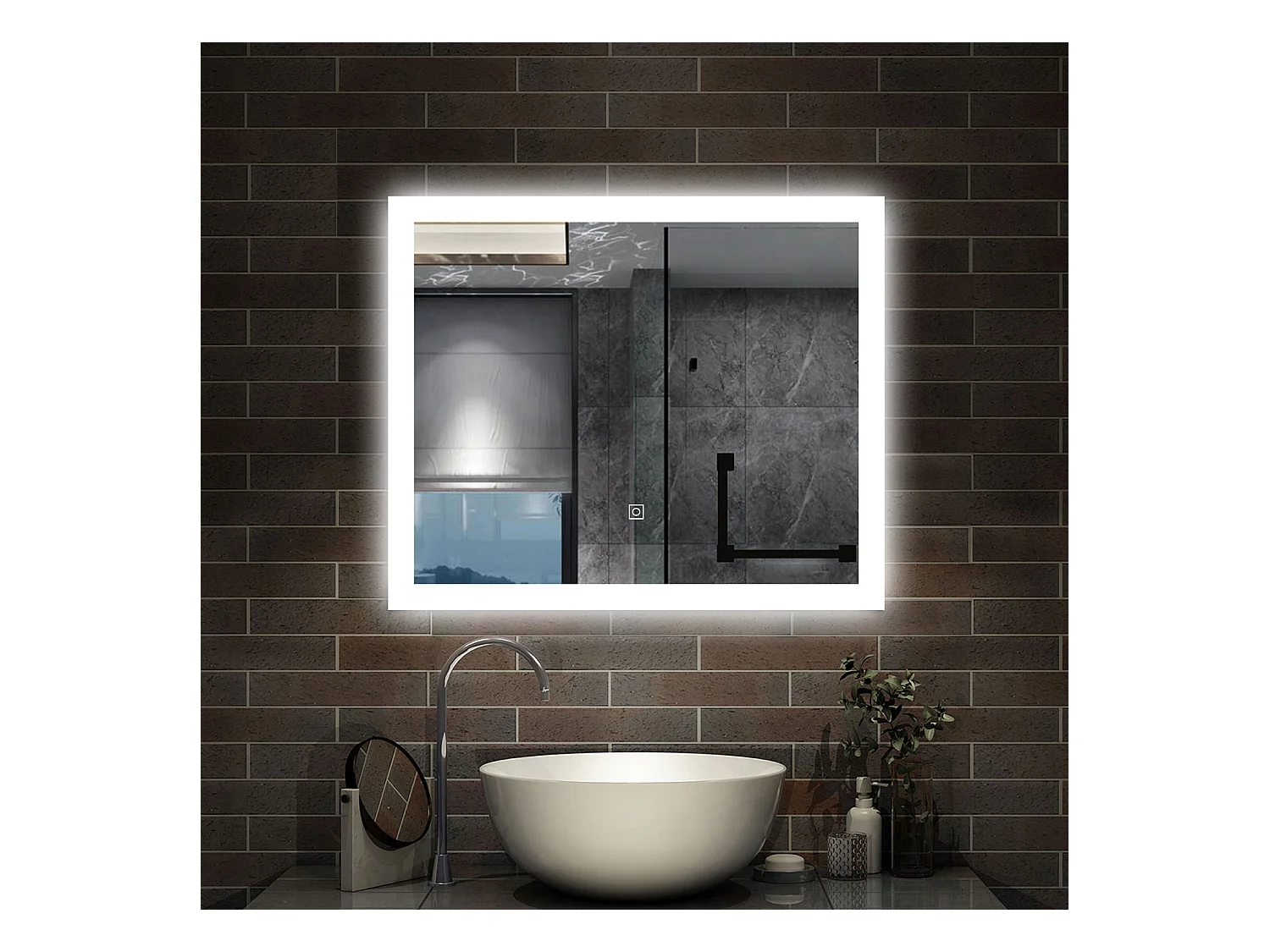 100 x 60 cm,AICA Specchio da Bagno LED con Luce, memoria, antiappannamento,CRI>90,autospegnimento,interruttore touch