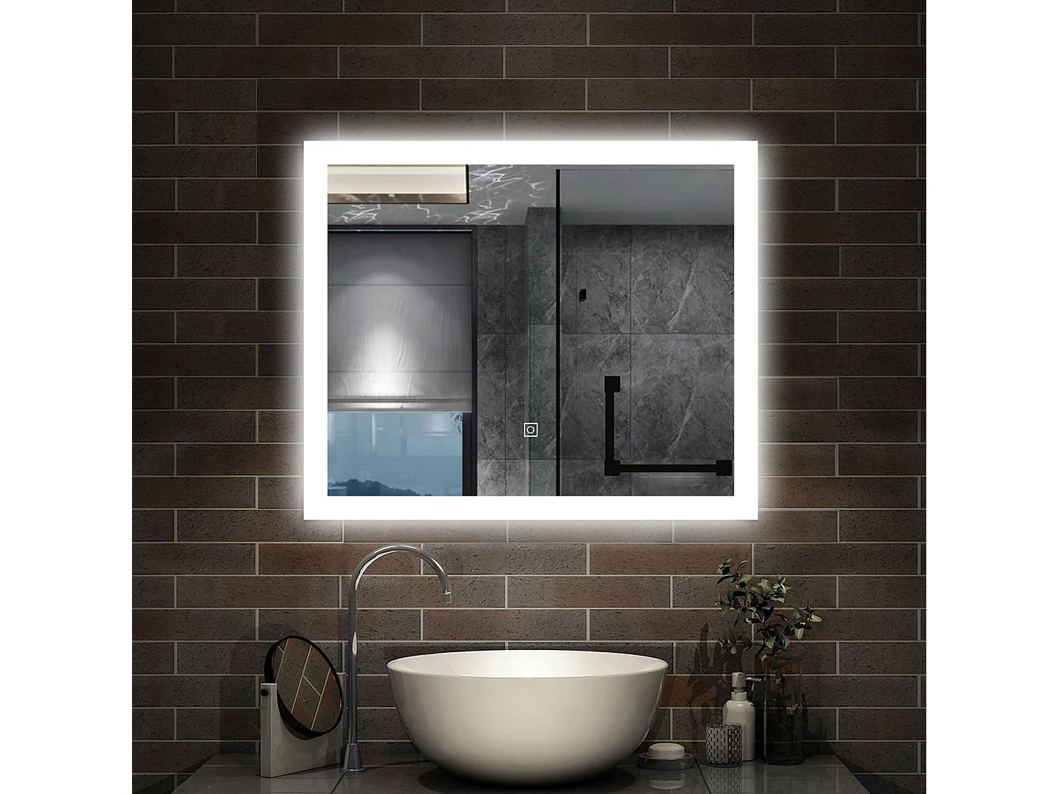 100 x 60 cm,AICA Specchio da Bagno LED con Luce, memoria, antiappannamento,CRI>90,autospegnimento,interruttore touch