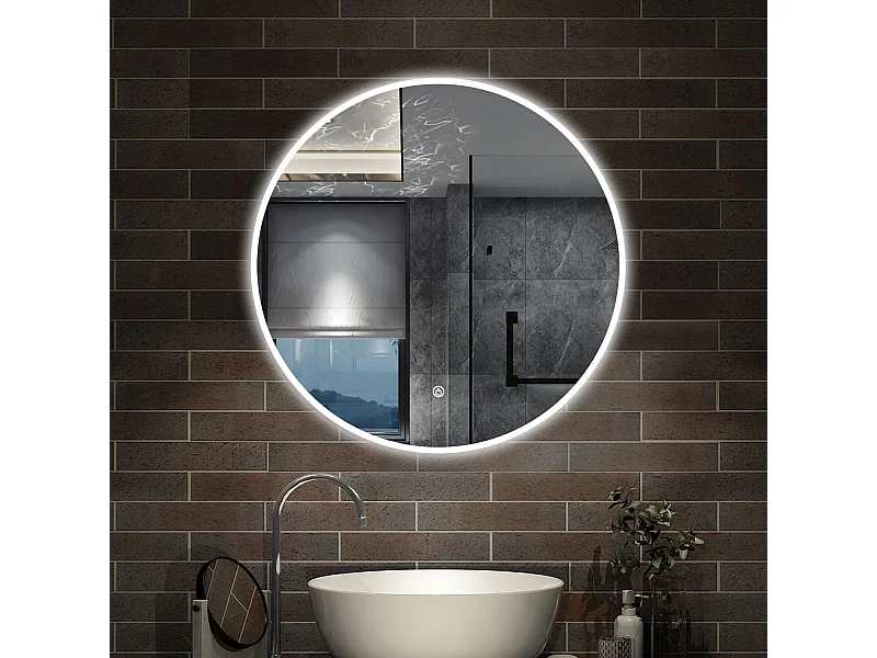 60 x 60 cm,AICA Specchio da Bagno LED con Luce, memoria, antiappannamento,CRI>90,autospegnimento,interruttore touch