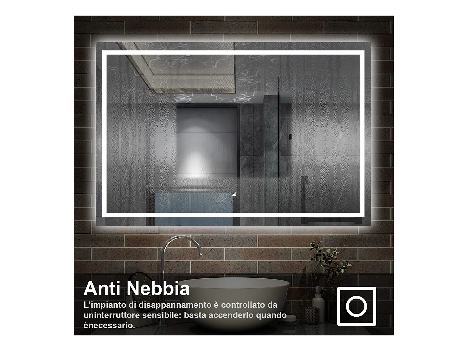 150 x 80 cm,AICA Specchio da Bagno LED con Luce, 3 Colori Regolabili,memoria, antiappannamento,CRI>90,autospegnimento