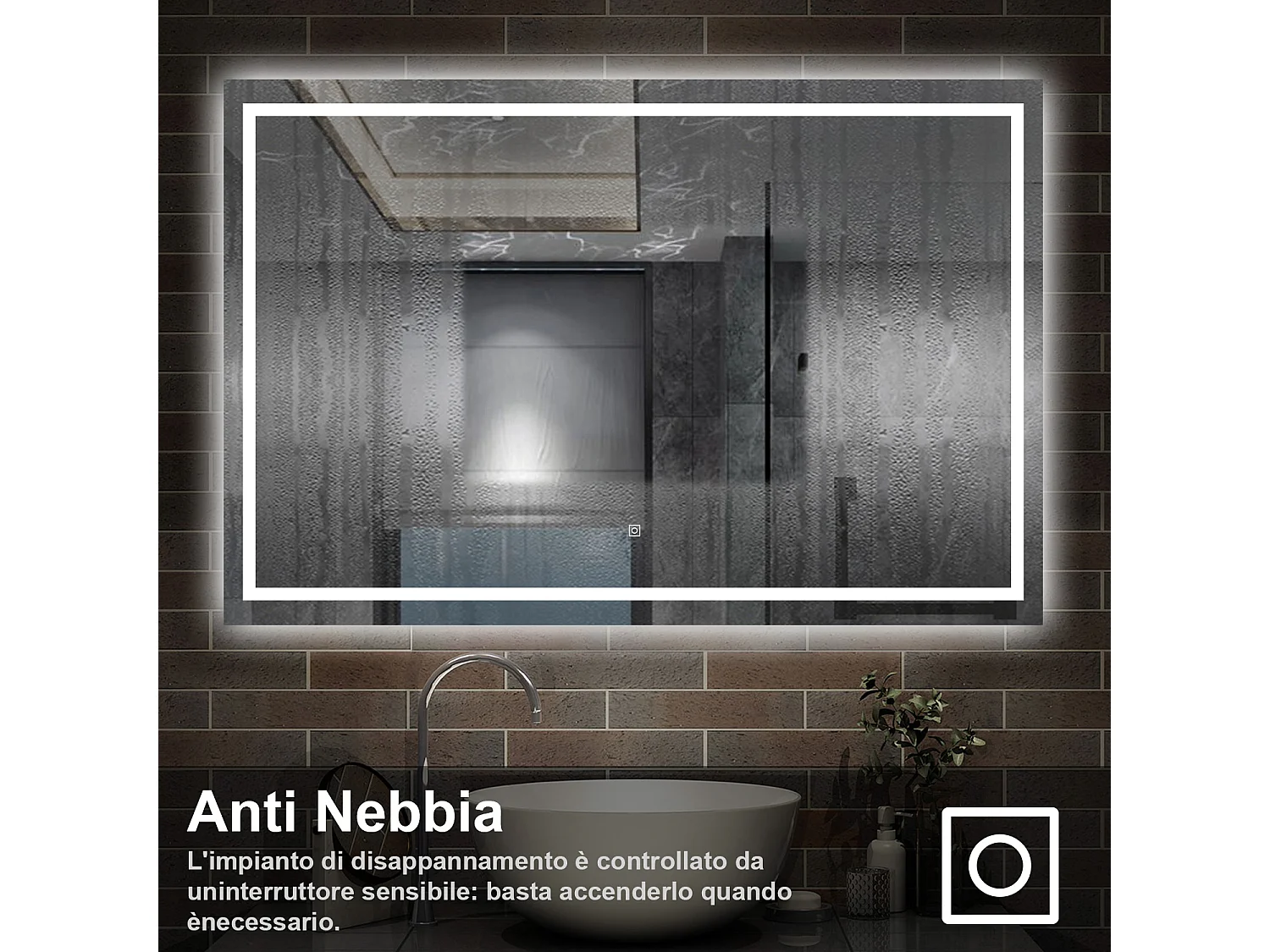 150 x 80 cm,AICA Specchio da Bagno LED con Luce, 3 Colori Regolabili,memoria, antiappannamento,CRI>90,autospegnimento