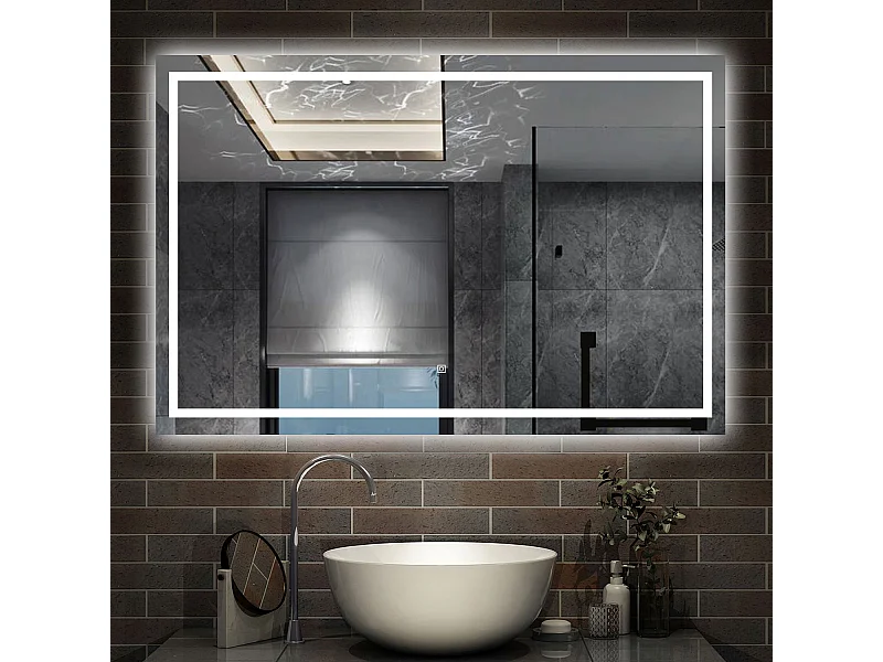 150 x 80 cm,AICA Specchio da Bagno LED con Luce, 3 Colori Regolabili,memoria, antiappannamento,CRI>90,autospegnimento