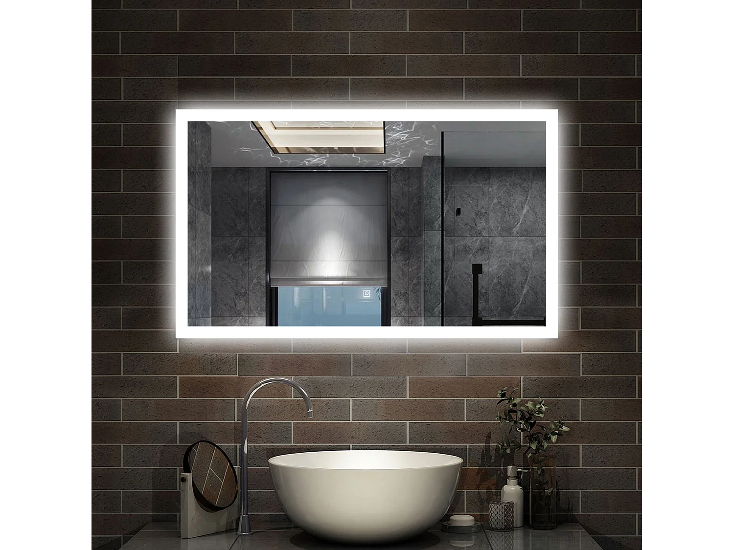 100 x 60 cm,AICA Specchio da Bagno LED con Luce, 3 Colori Regolabili,memoria, antiappannamento,CRI>90,autospegnimento