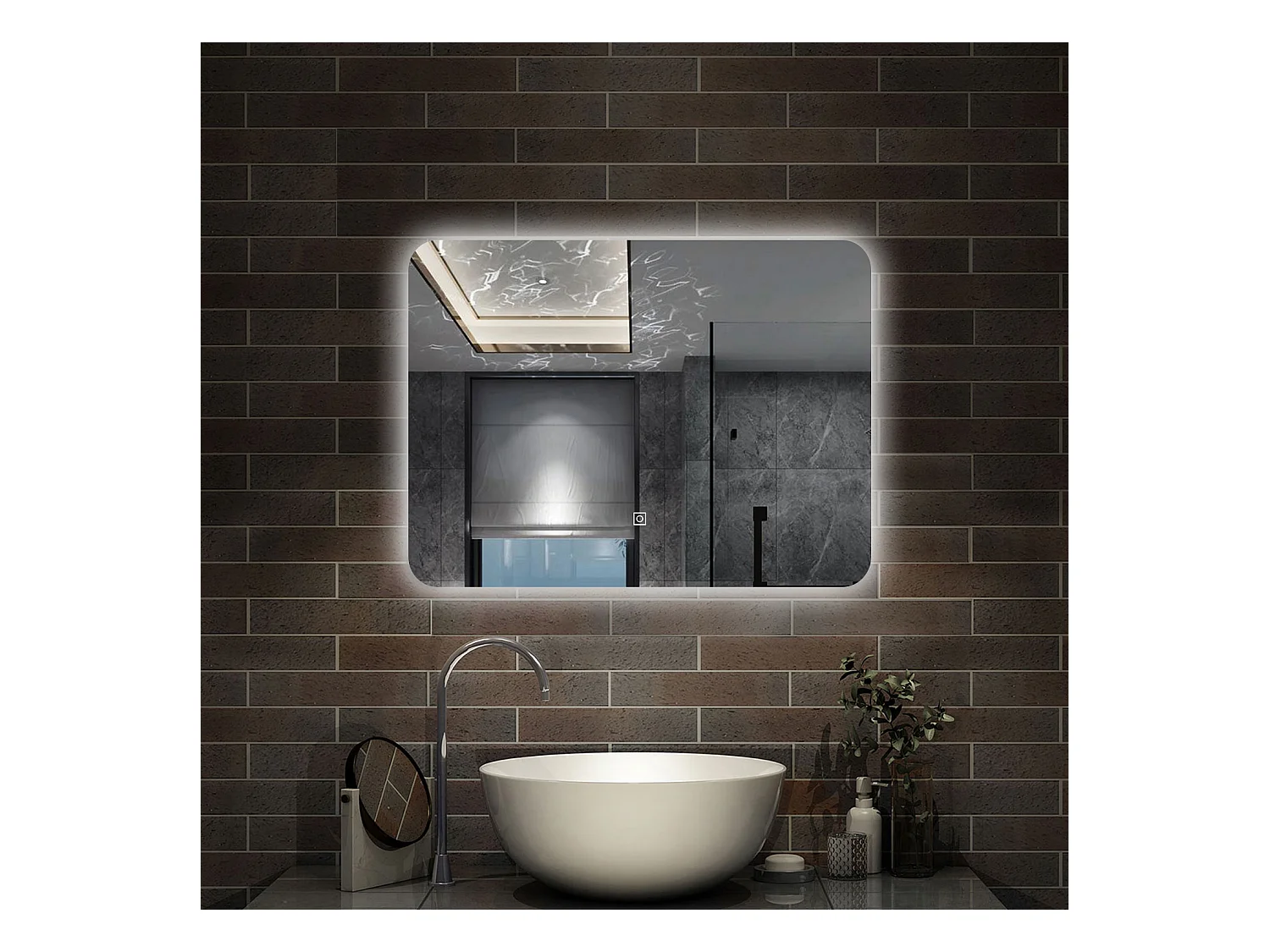 70 x 50 cm,AICA Specchio da Bagno LED con Luce,Regolabili,memoria,CRI>90,autospegnimento,interruttore touch