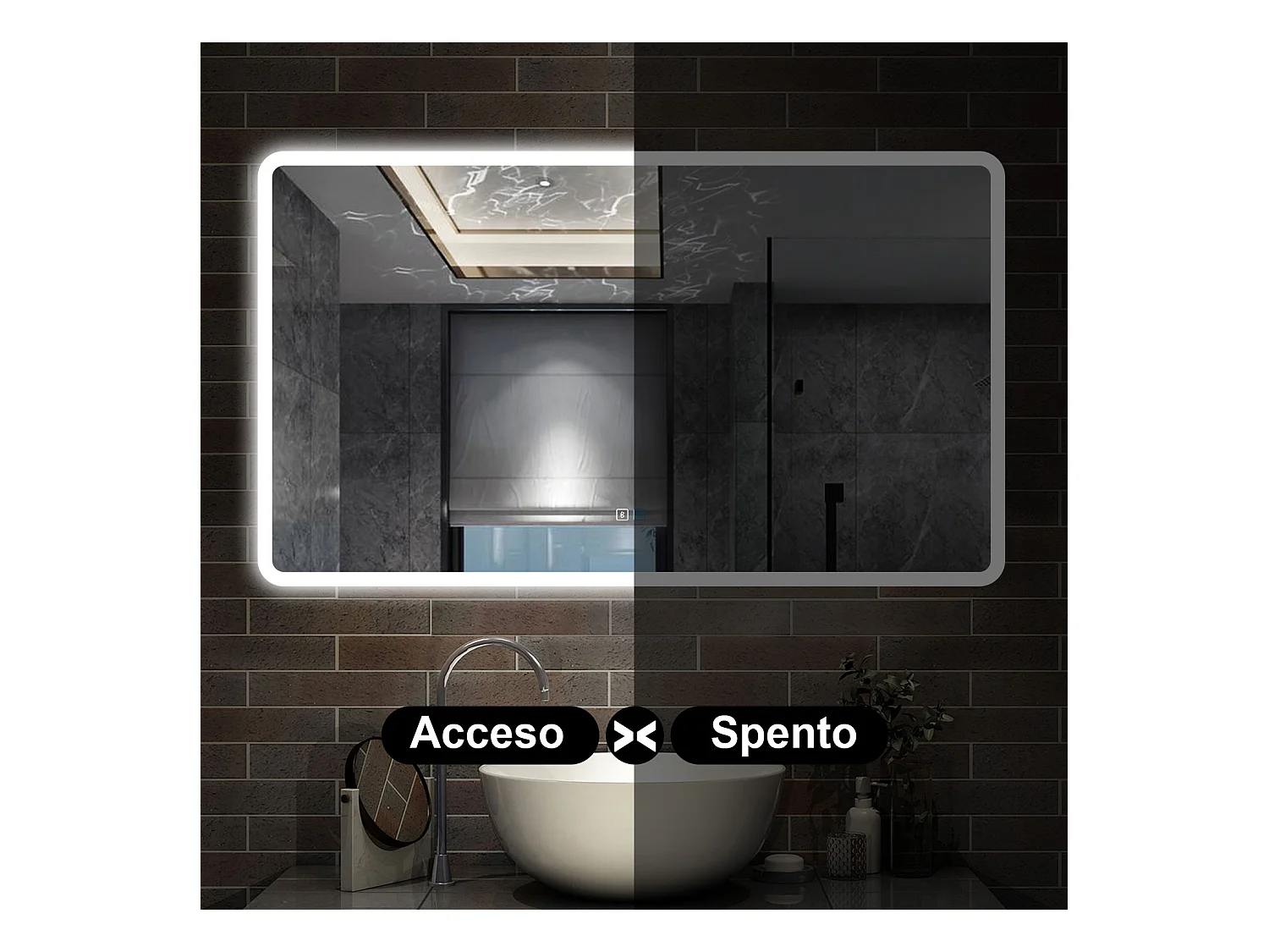 120 x 70 cm,AICA Specchio da Bagno LED con Luce, 3 Colori Regolabili,Blue tooth,memoria, antiappannamento,CRI>90,autospegnimento
