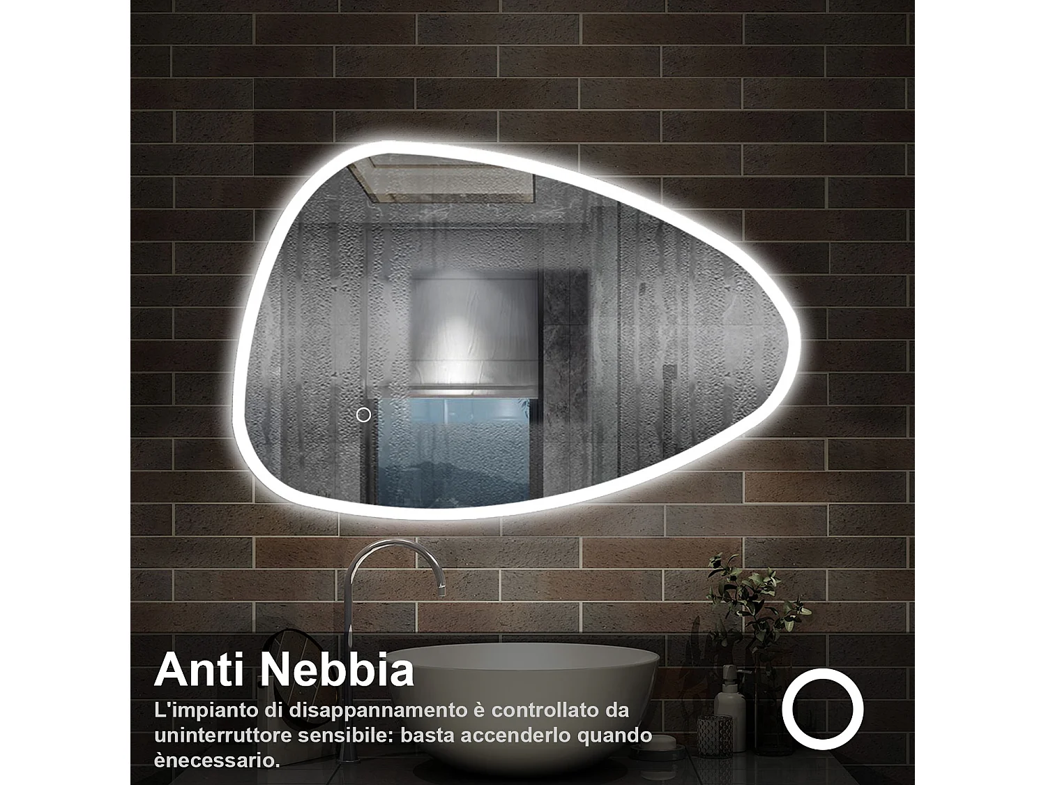 120 x 80 cm,AICA Specchio da Bagno LED con Luce, 3 Colori Regolabili,memoria, antiappannamento,CRI>90,autospegnimento