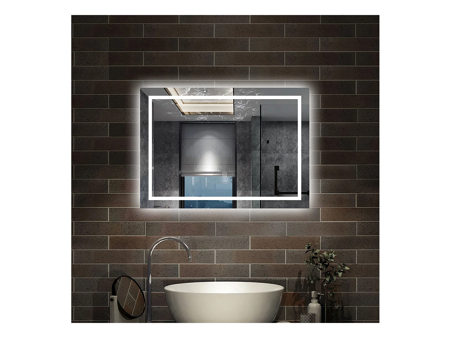 70 x 50 cm,AICA Specchio da Bagno LED con Luce, 3 Colori Regolabili,memoria, antiappannamento,CRI>90,autospegnimento