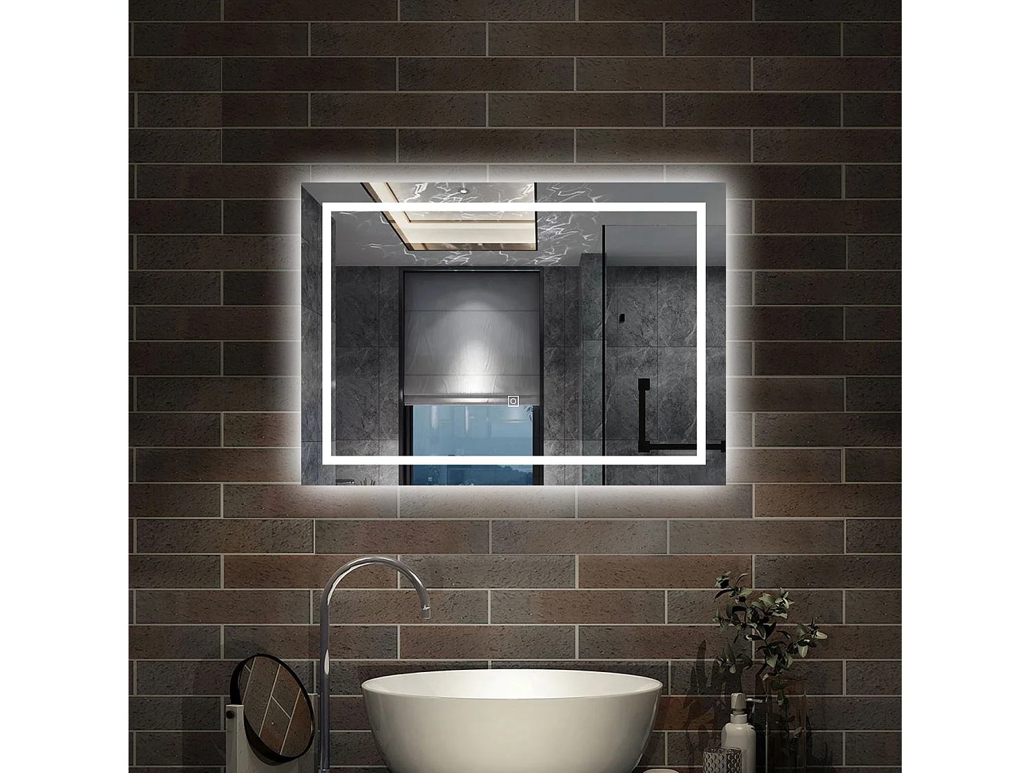70 x 50 cm,AICA Specchio da Bagno LED con Luce, 3 Colori Regolabili,memoria, antiappannamento,CRI>90,autospegnimento