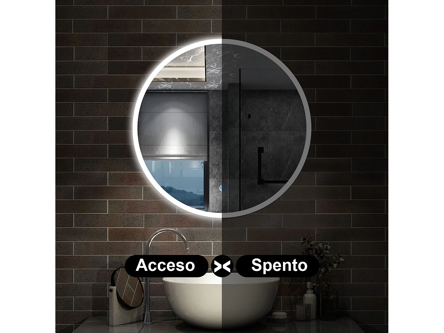 80 x 80 cm,AICA Specchio da Bagno LED con Luce, 3 Colori Regolabili,memoria, antiappannamento,CRI>90,autospegnimento