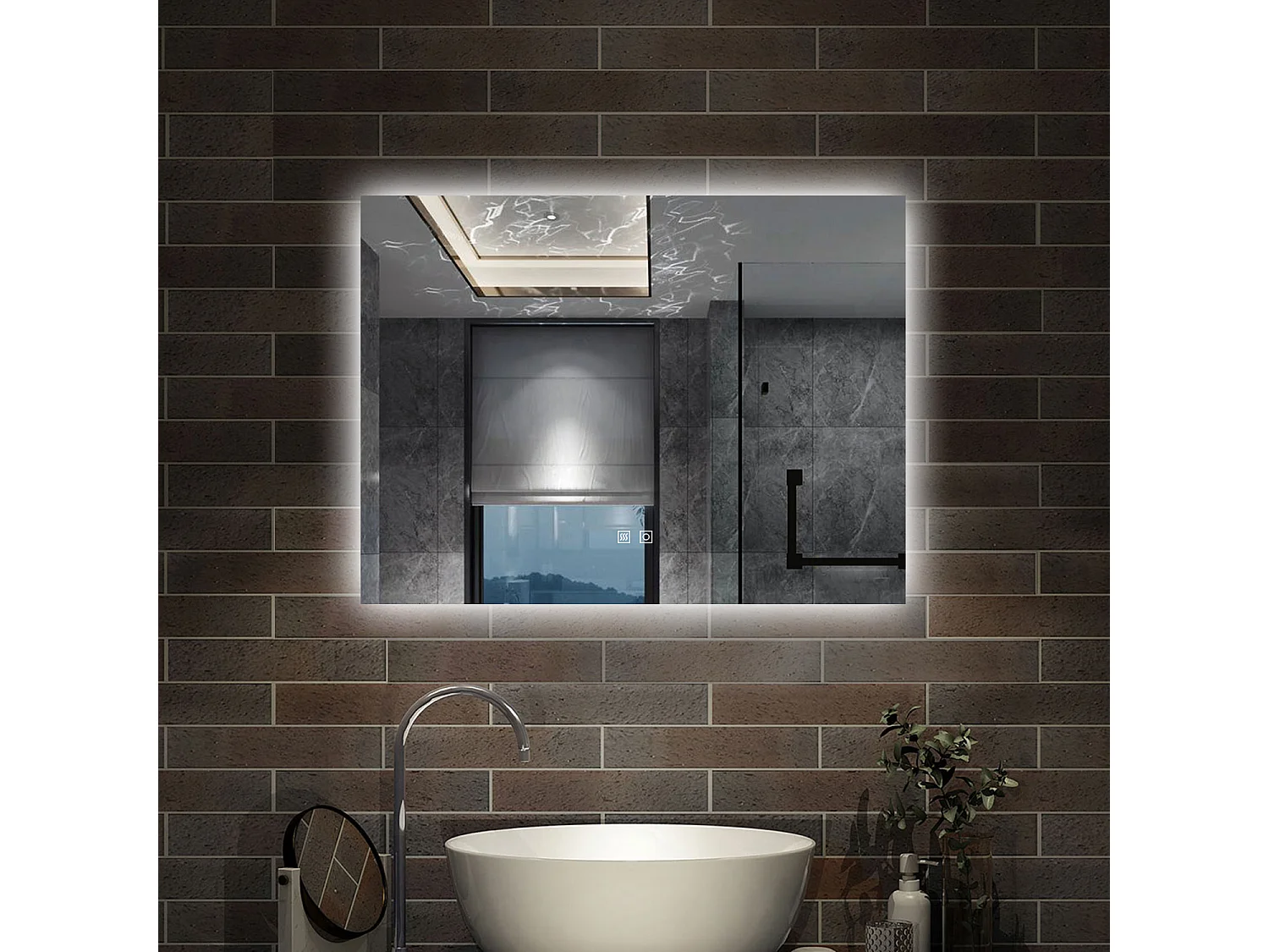80 x 60 cm,AICA Specchio da Bagno LED con Luce, 3 Colori Regolabili,memoria, antiappannamento,CRI>90,autospegnimento