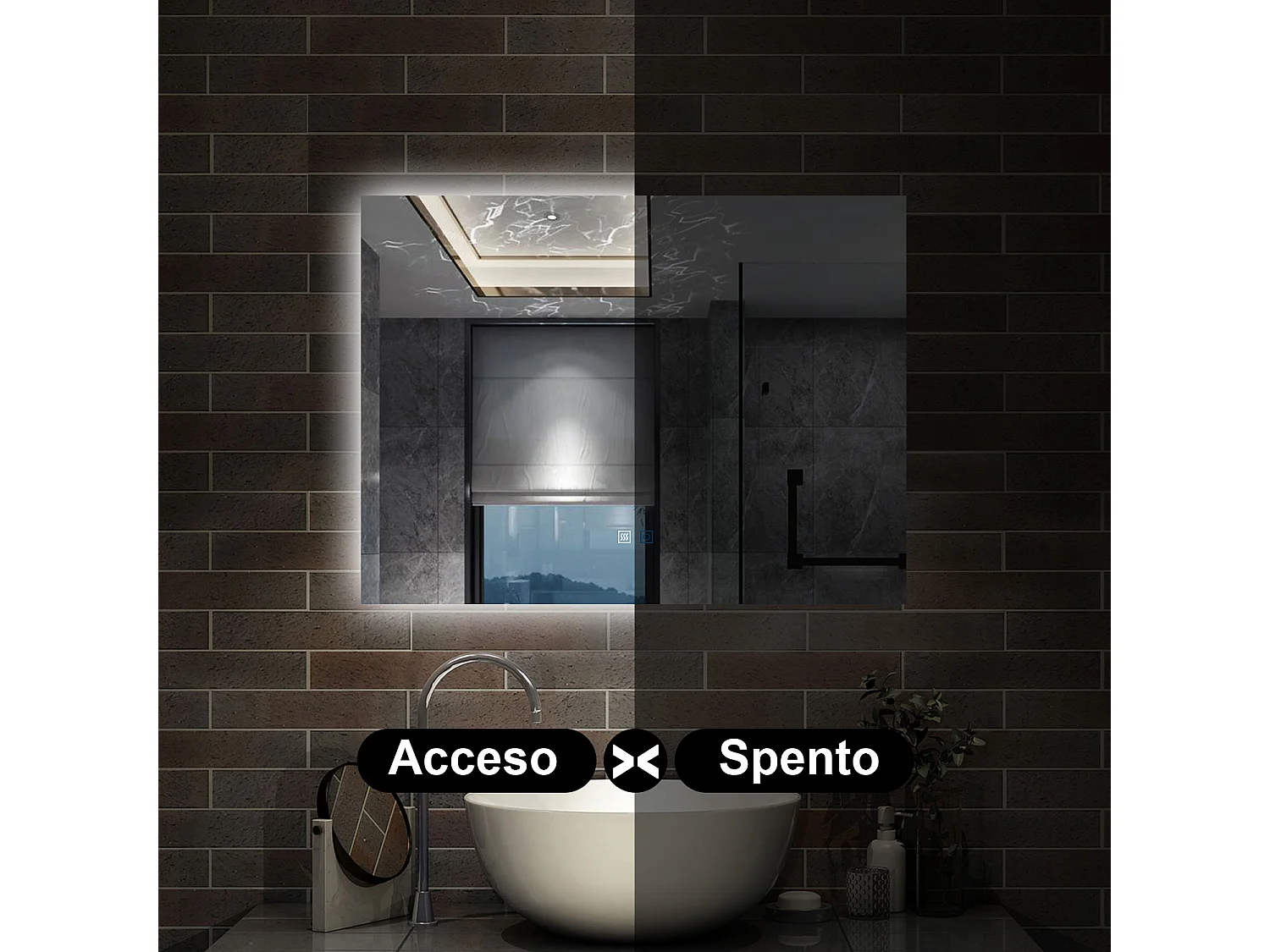 80 x 60 cm,AICA Specchio da Bagno LED con Luce, 3 Colori Regolabili,memoria, antiappannamento,CRI>90,autospegnimento