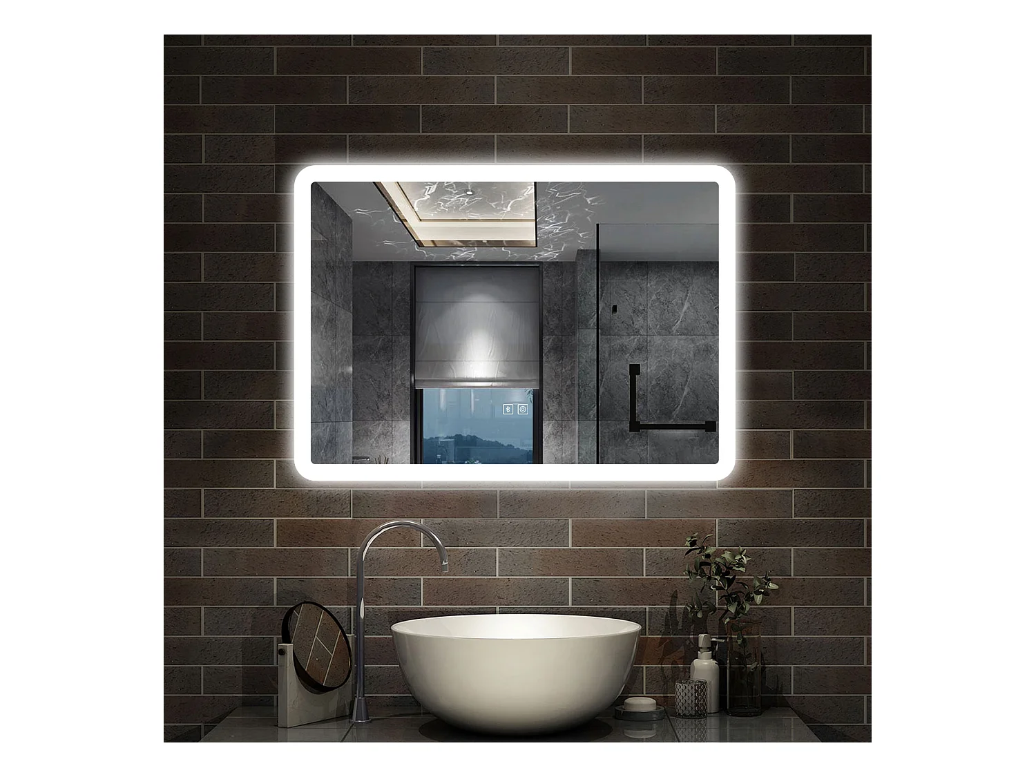70 x 50 cm,AICA Specchio da Bagno LED con Luce, 3 Colori Regolabili,Blue tooth,memoria, antiappannamento,CRI>90,autospegnimento