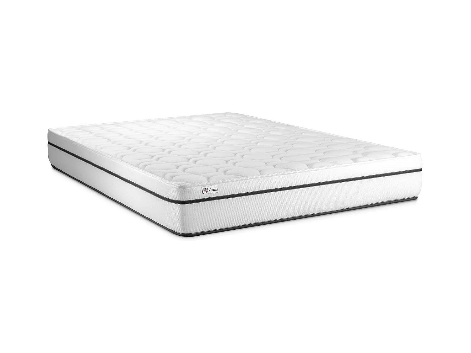 Pack lit complet - Matelas 200x200 cm + Sommier tapissier à lattes (en kit) + 2 oreillers + Couette - Vital Spa
