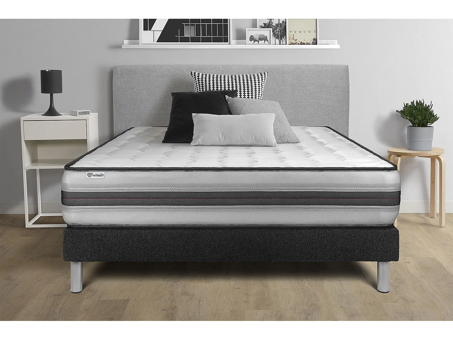 Ensemble Matelas Sommier 90x190 cm - Vitalpower Recover