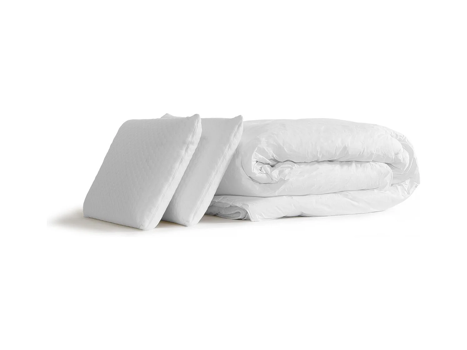 Pack lit complet - Matelas 200x200 cm + Sommier tapissier à lattes (en kit) + 2 oreillers + Couette - George V