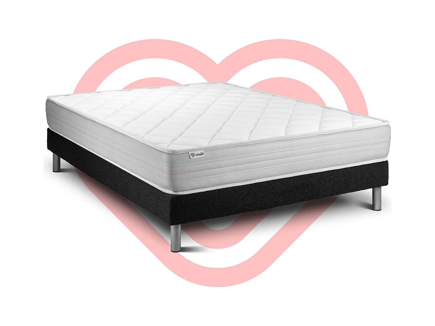 Ensemble Matelas Sommier 200x200 cm - Vitalmemo