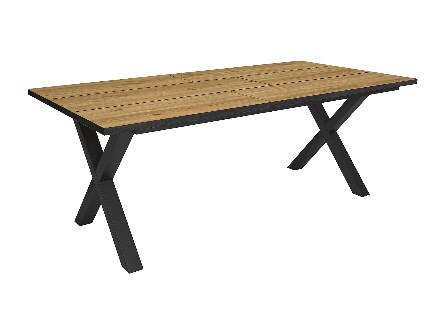 Table à manger, 194x90x74 cm, Pour 10 personnes, Meubles de Salon, Chêne et noir