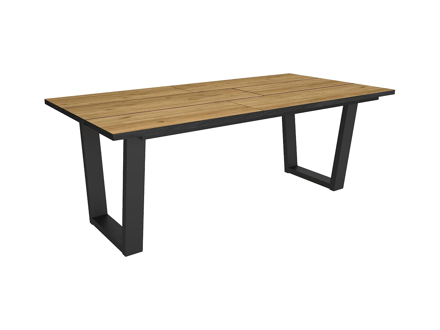 Table à manger, 194x90x74 cm, Pour 10 personnes, Meubles de Salon, Chêne et noir
