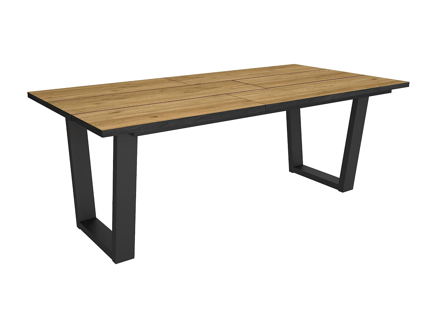 Table à manger, 194x90x74 cm, Pour 10 personnes, Meubles de Salon, Chêne et noir