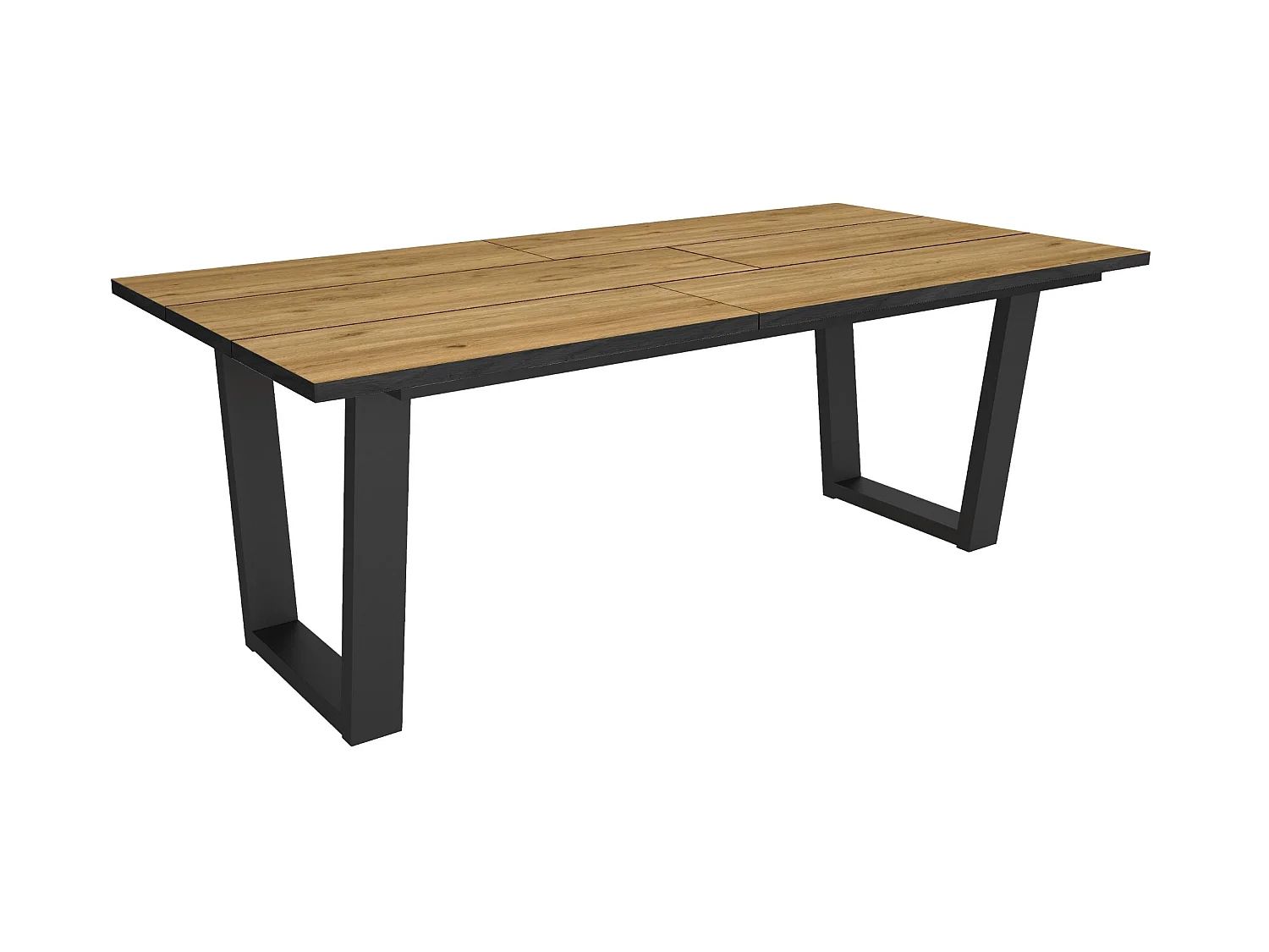 Esszimmertisch, 194x90x74 cm, Für 10 Gäste, Stubentisch, Eiche Schwarz