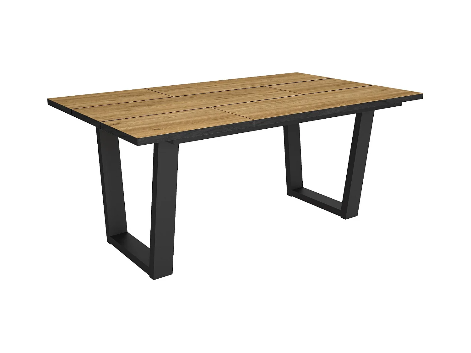 Table à manger, 167x90x74 cm, Pour 8 personnes, Meubles de Salon, Chêne et noir