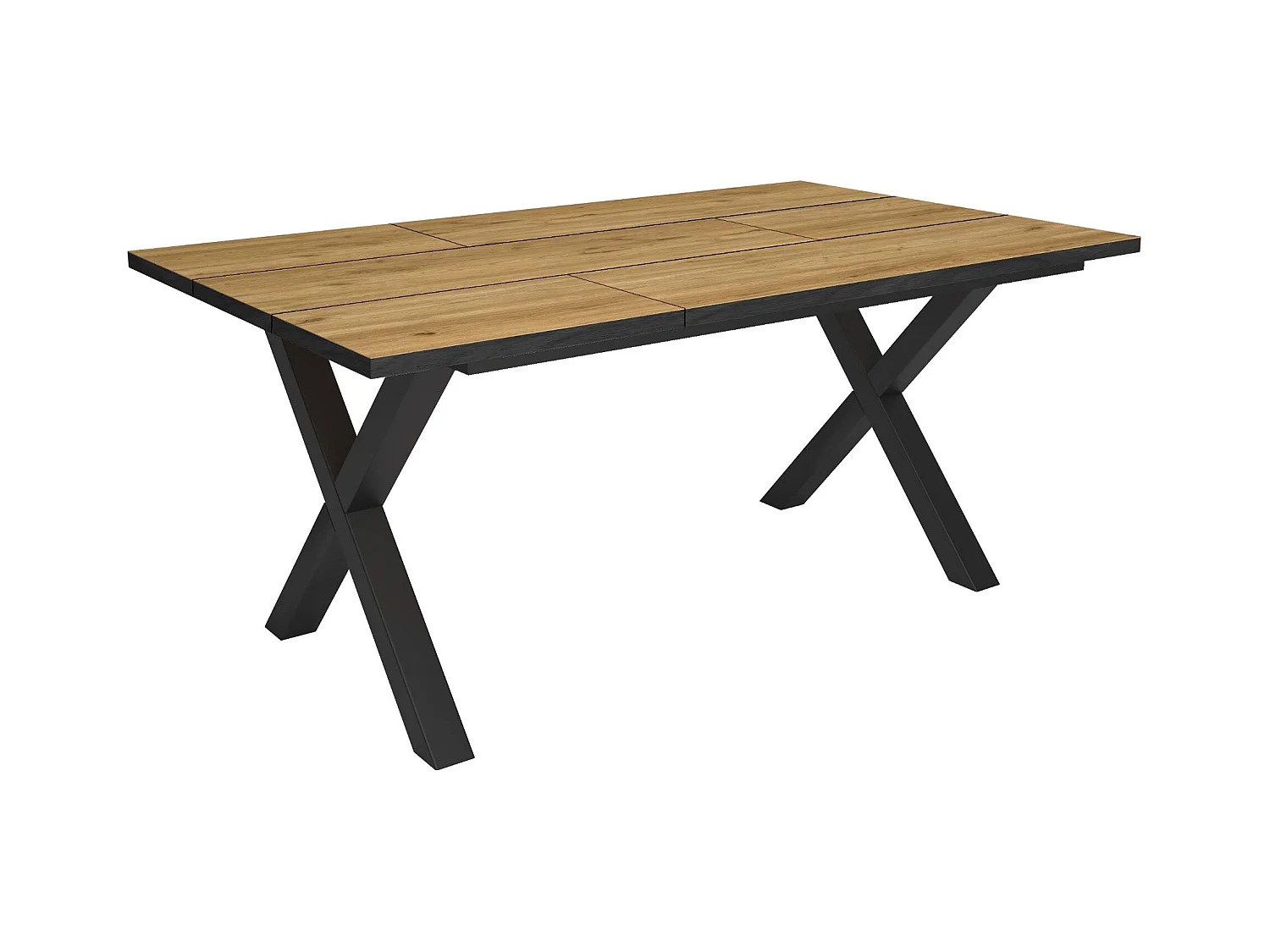 Table à manger, 167x90x74 cm, Pour 8 personnes, Meubles de Salon, Chêne et noir