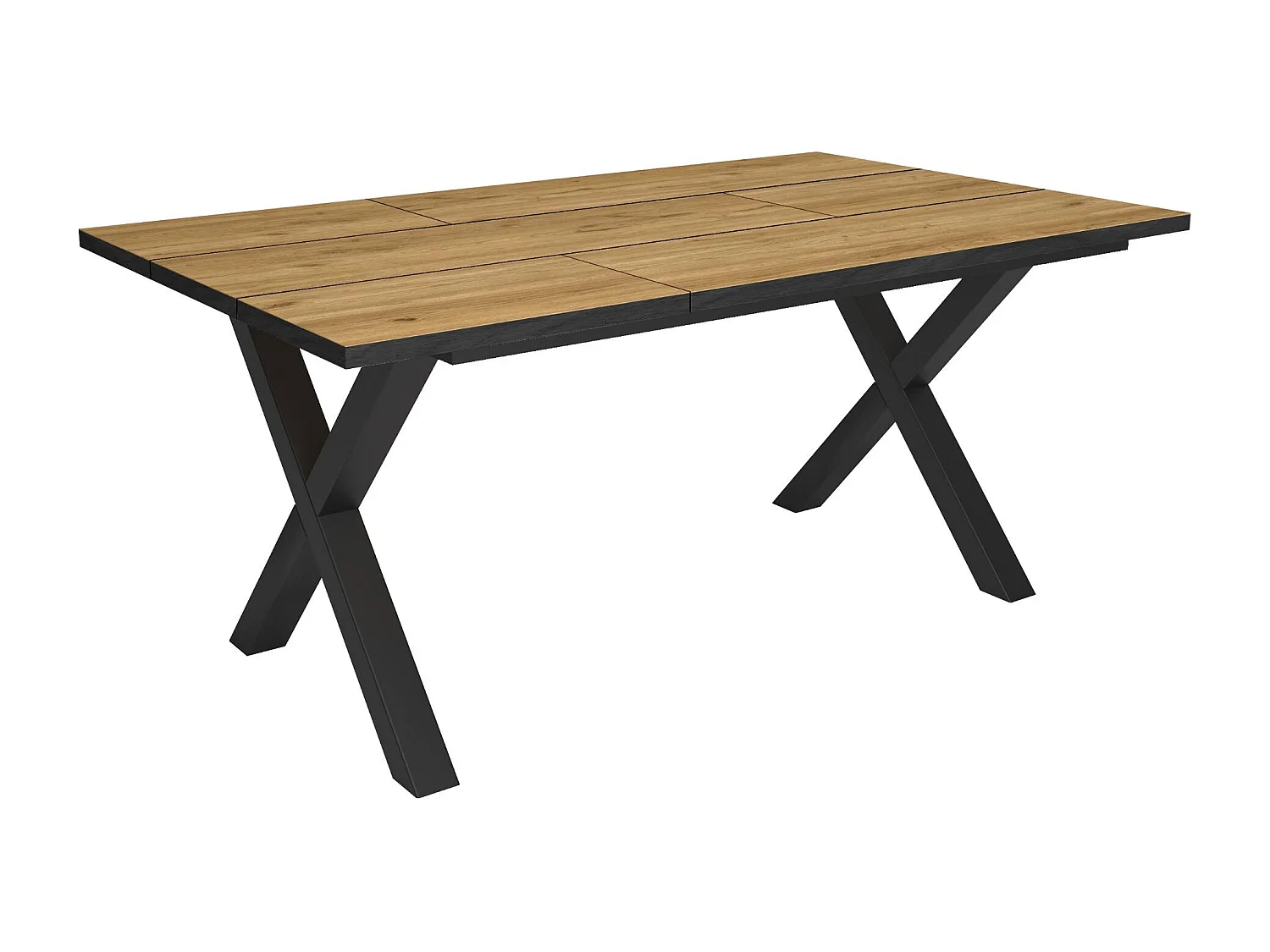 Table à manger, 167x90x74 cm, Pour 8 personnes, Meubles de Salon, Chêne et noir