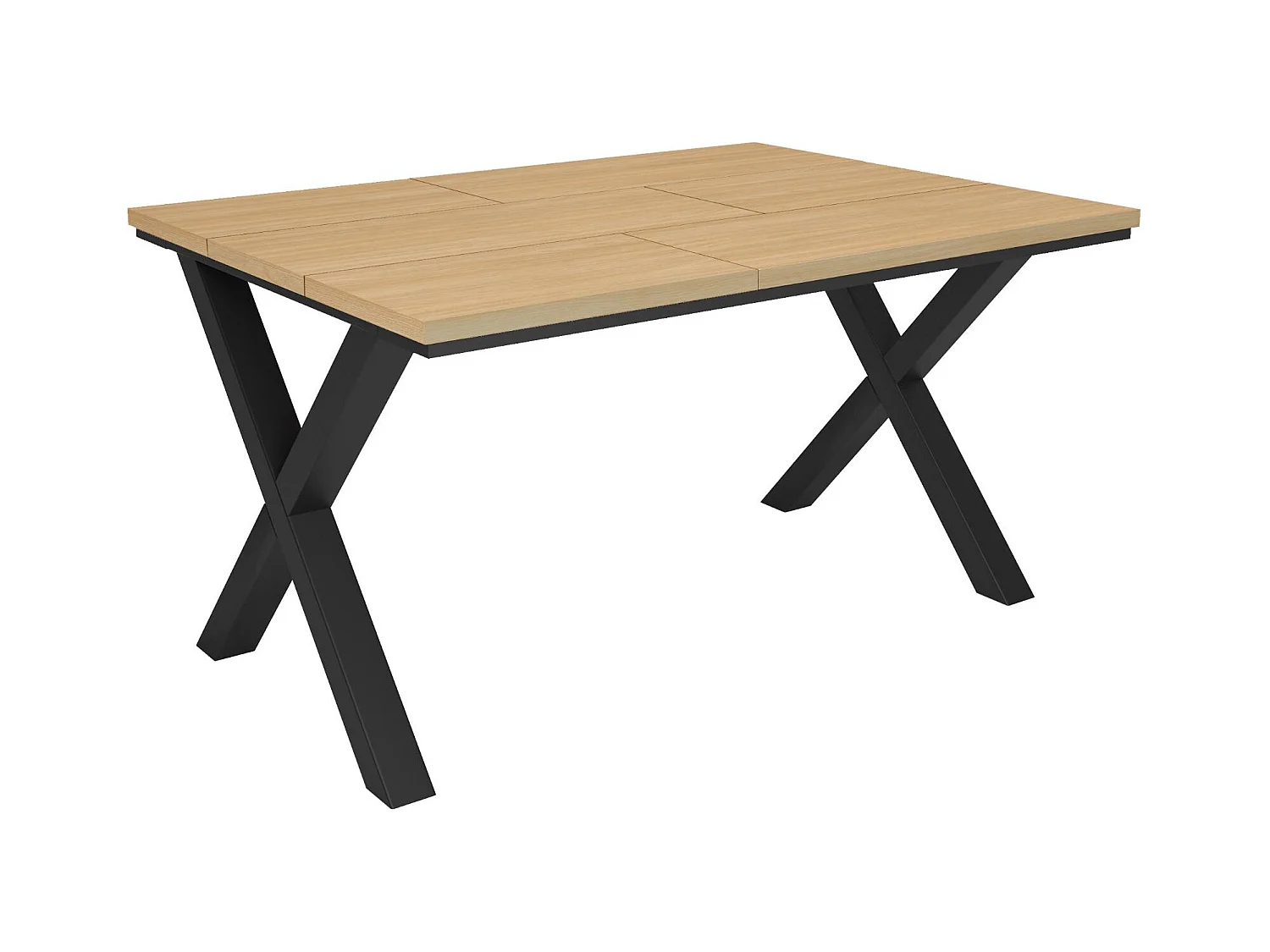 Table à manger, 140x90x74 cm, Pour 6 personnes, Meubles de Salon, Chêne soft