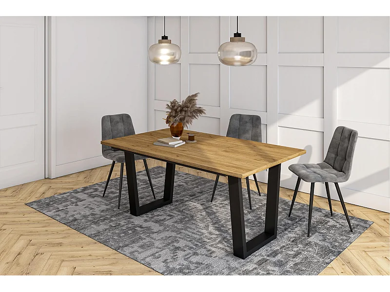 Eettafel, 167x90x74 cm, Voor 8 personen, Dining Table, Eiken