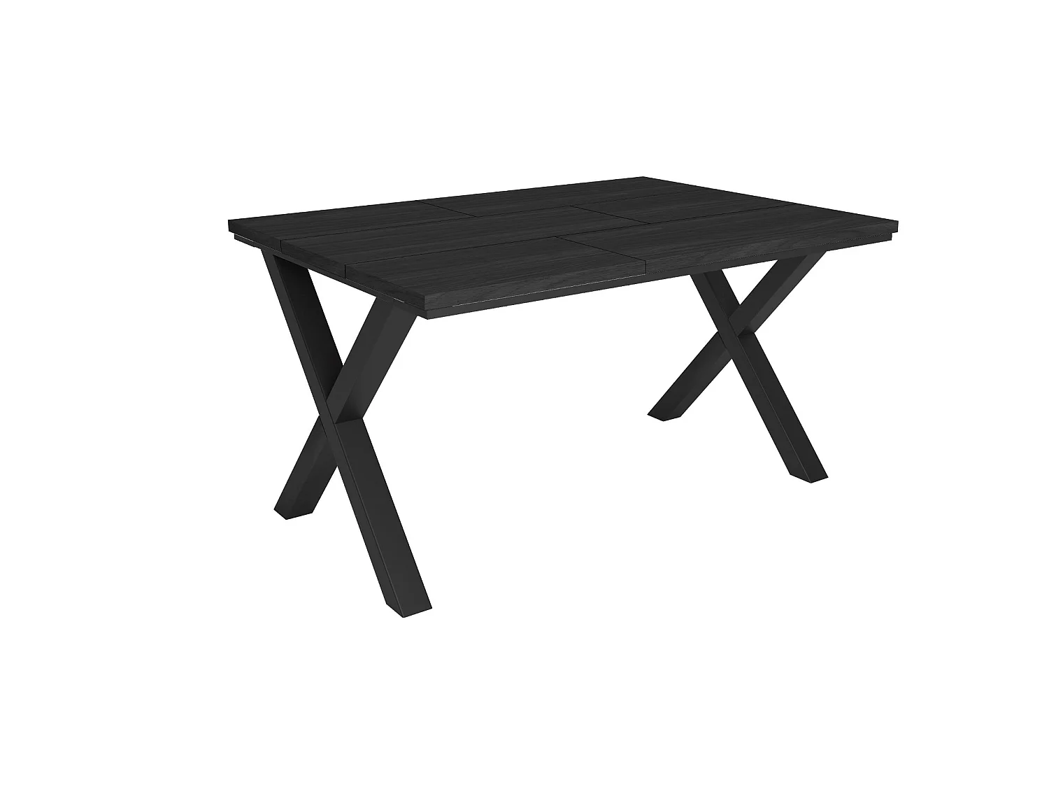 Eettafel, 140x90x74cm, Voor 6 personen, Dining Table, Zwart