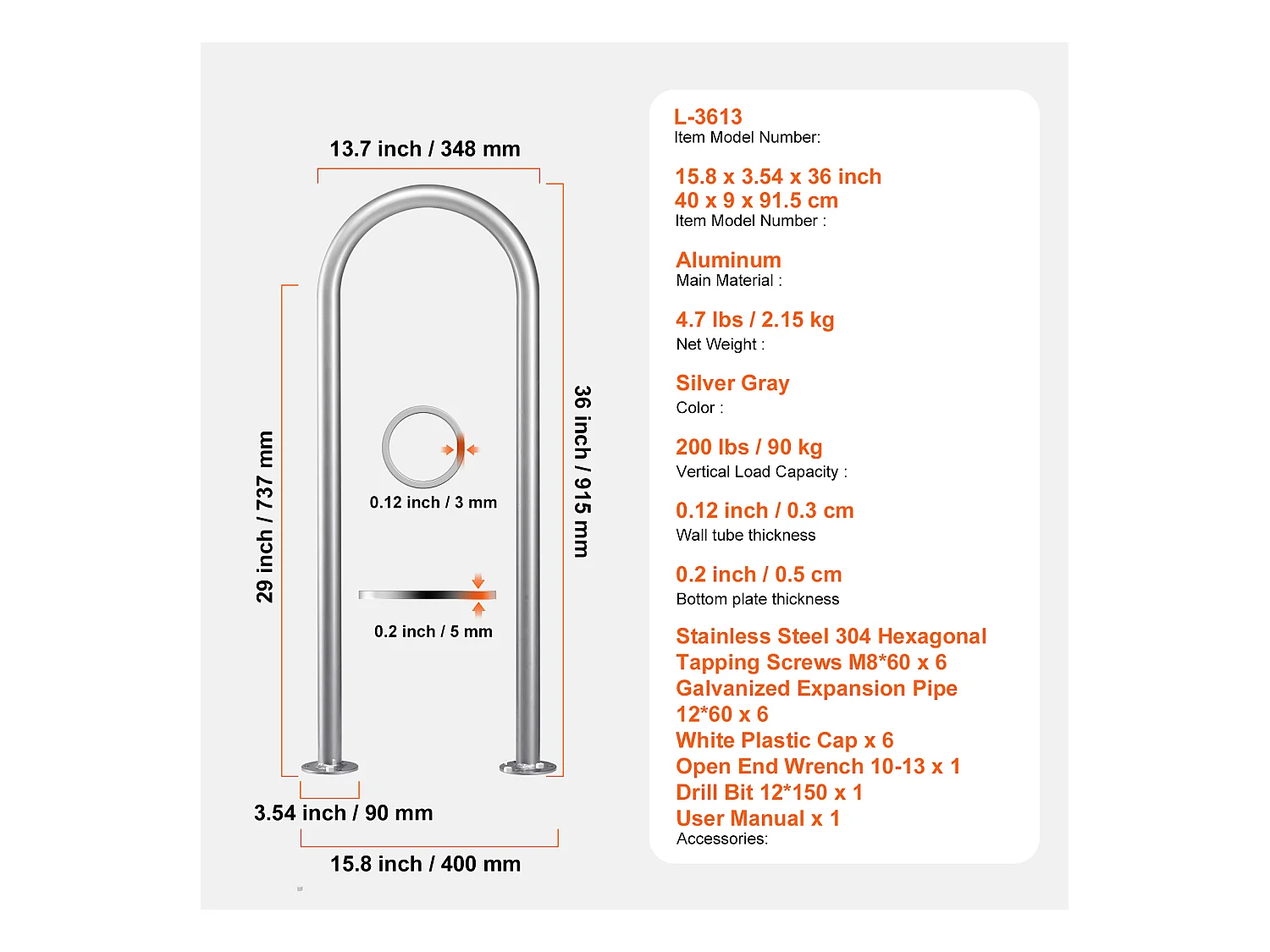Rampa per Piscina SucceBuy 91,44 x 33,02 cm in Alluminio per Interno/Esterno