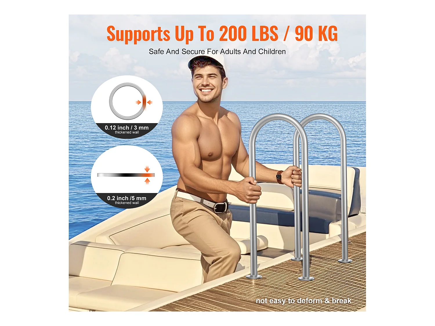 Rampa per Piscina SucceBuy 91,44 x 33,02 cm in Alluminio per Interno/Esterno