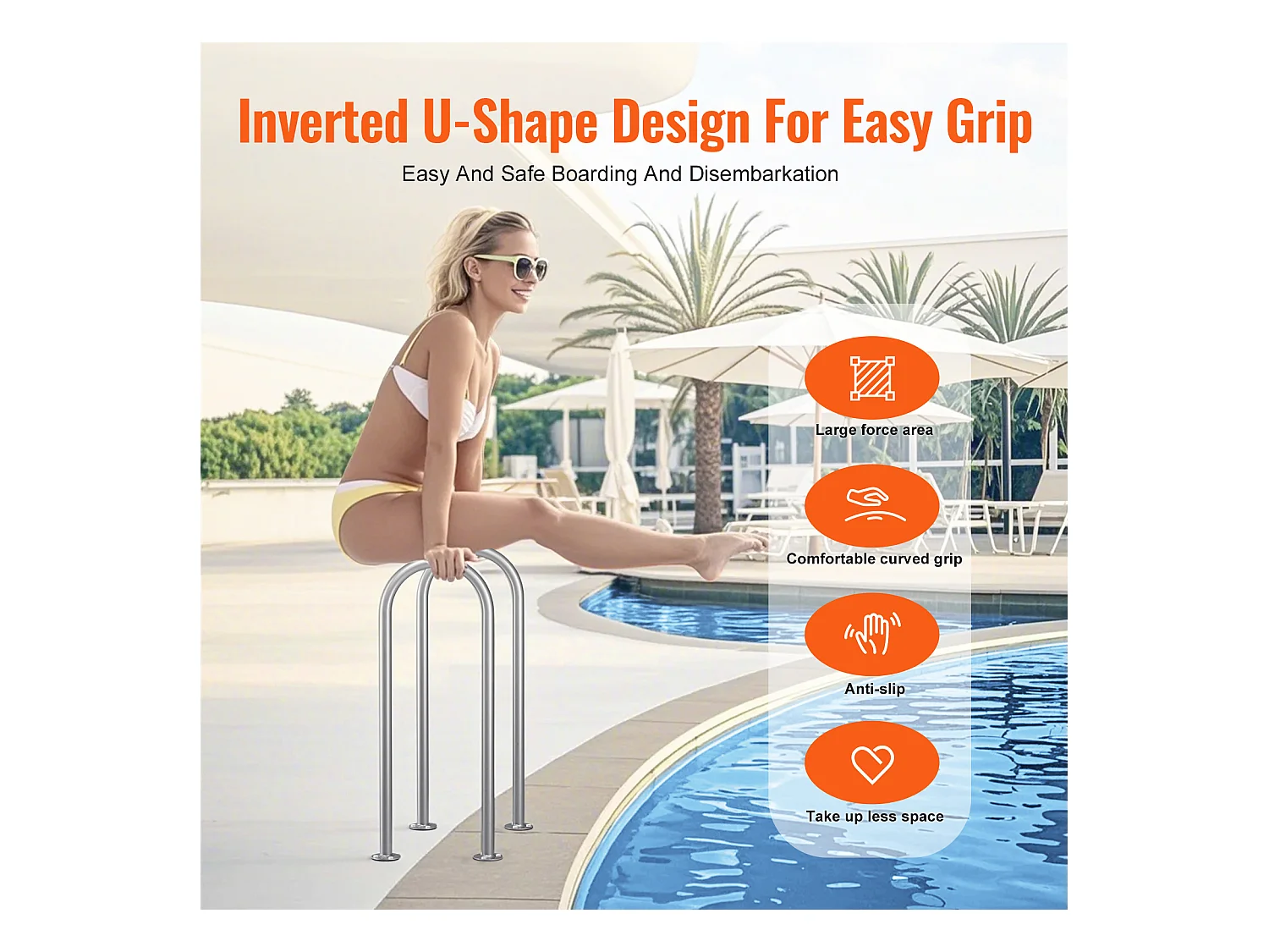 Rampa per Piscina SucceBuy 91,44 x 33,02 cm in Alluminio per Interno/Esterno