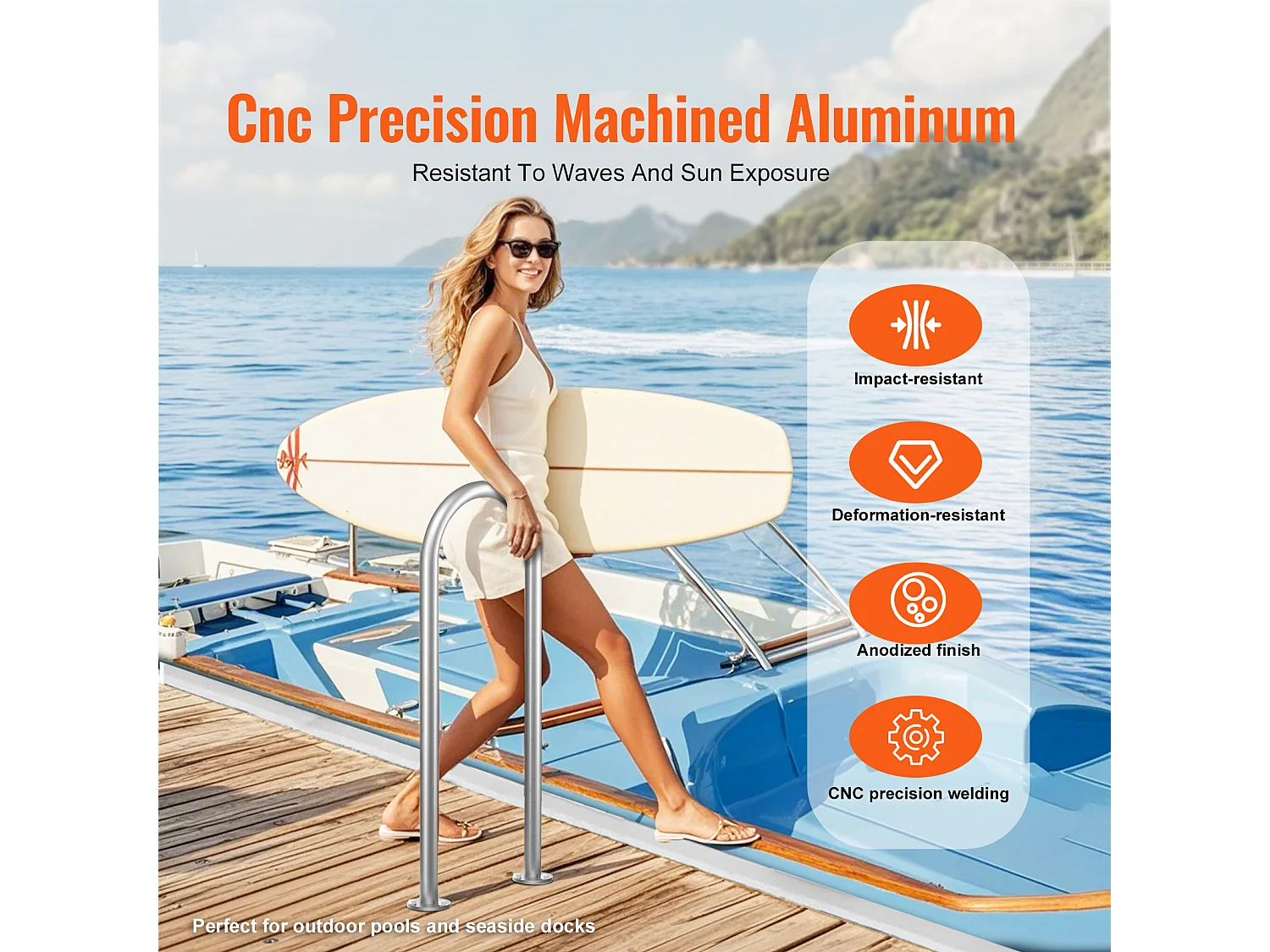 Rampe de Piscine SucceBuy 91.44 x 33.02 cm en Aluminium pour Intérieur/Extérieur