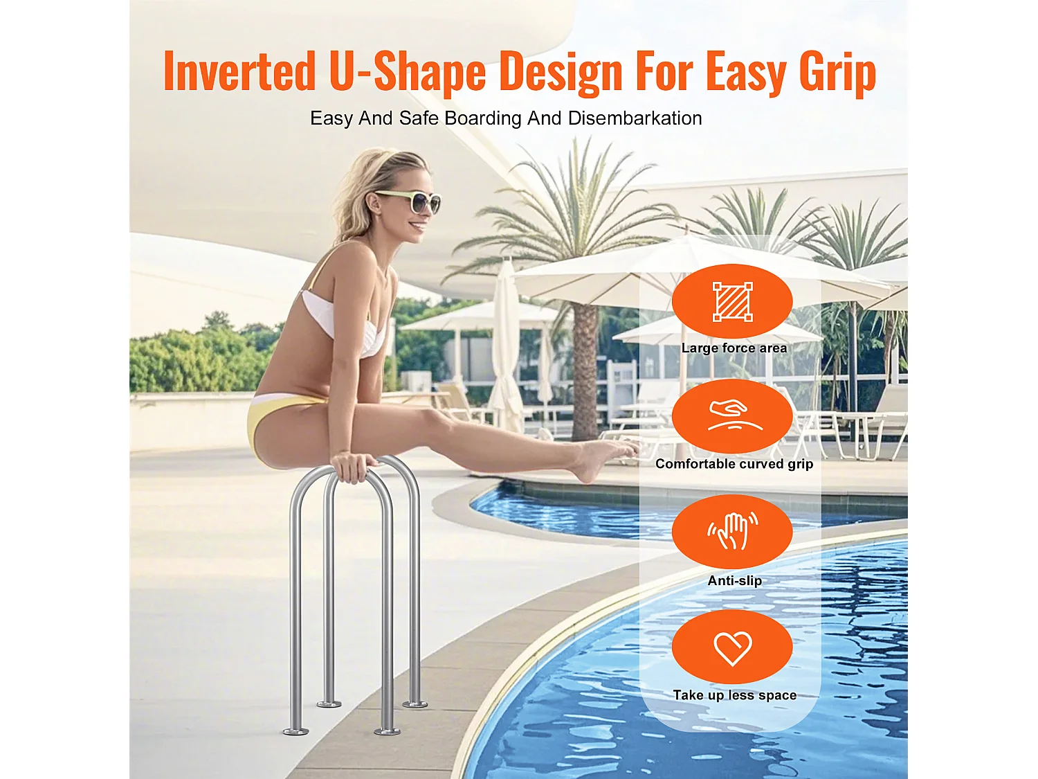 Rampe de Piscine SucceBuy 91.44 x 33.02 cm en Aluminium pour Intérieur/Extérieur