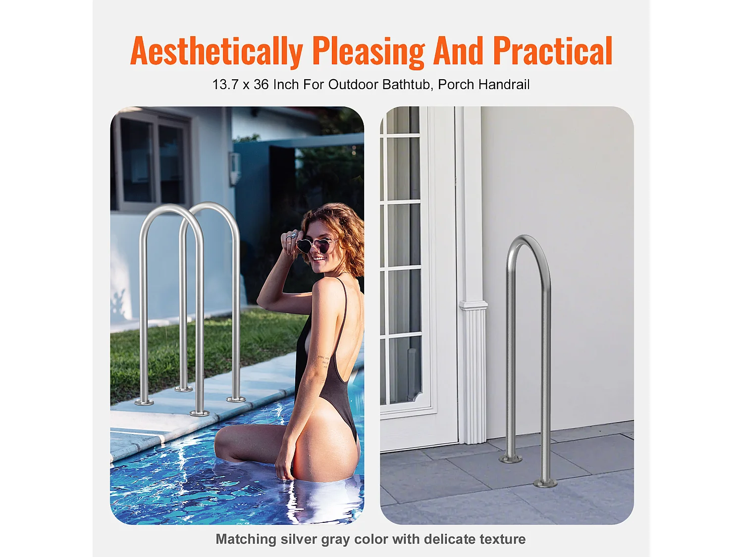 Rampe de Piscine SucceBuy 91.44 x 33.02 cm en Aluminium pour Intérieur/Extérieur