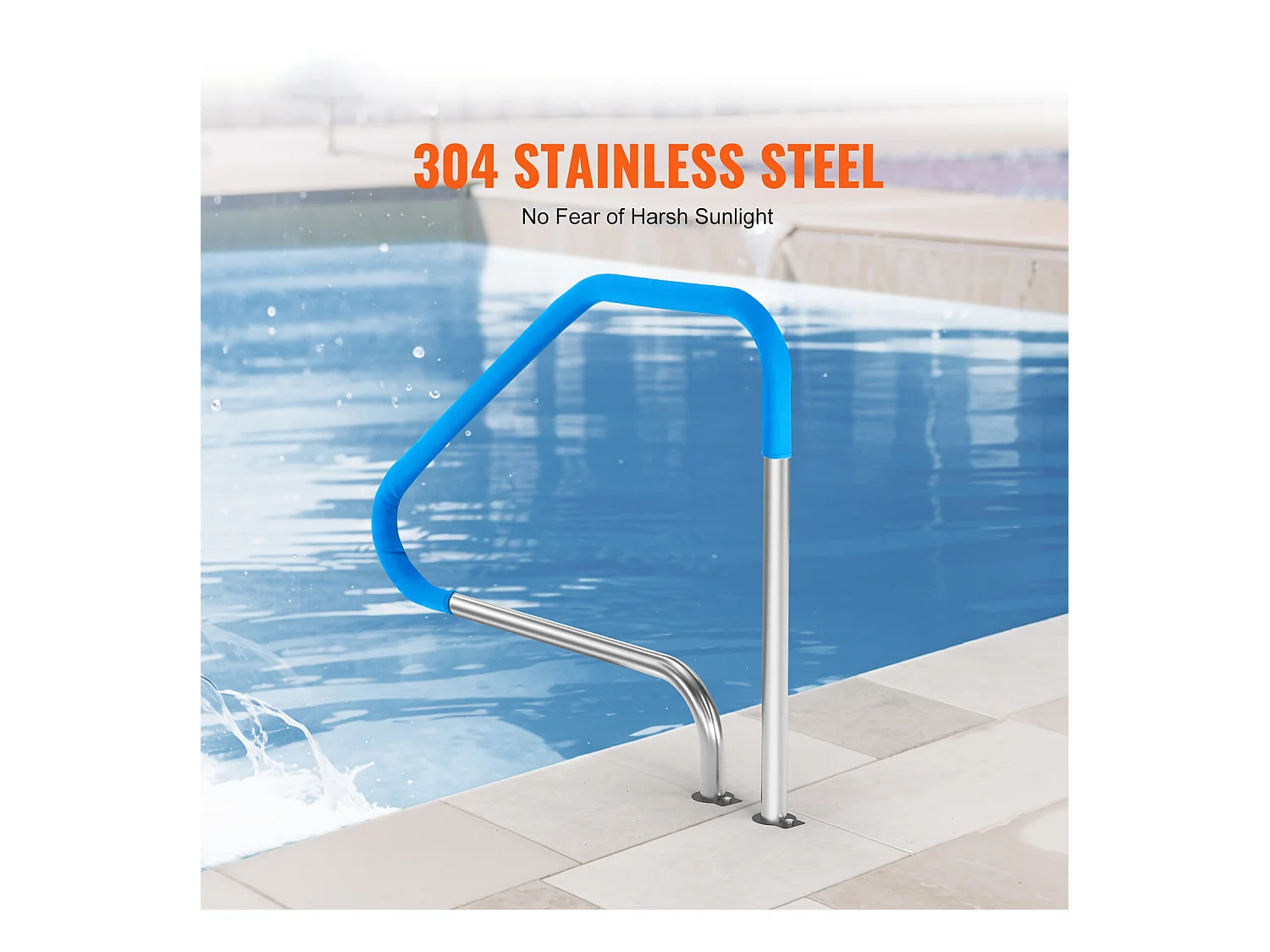 Rampe de Piscine SucceBuy 116.84 x 93.98 cm en Acier Inoxydable Préfabriquée pour Intérieur/Extérieur