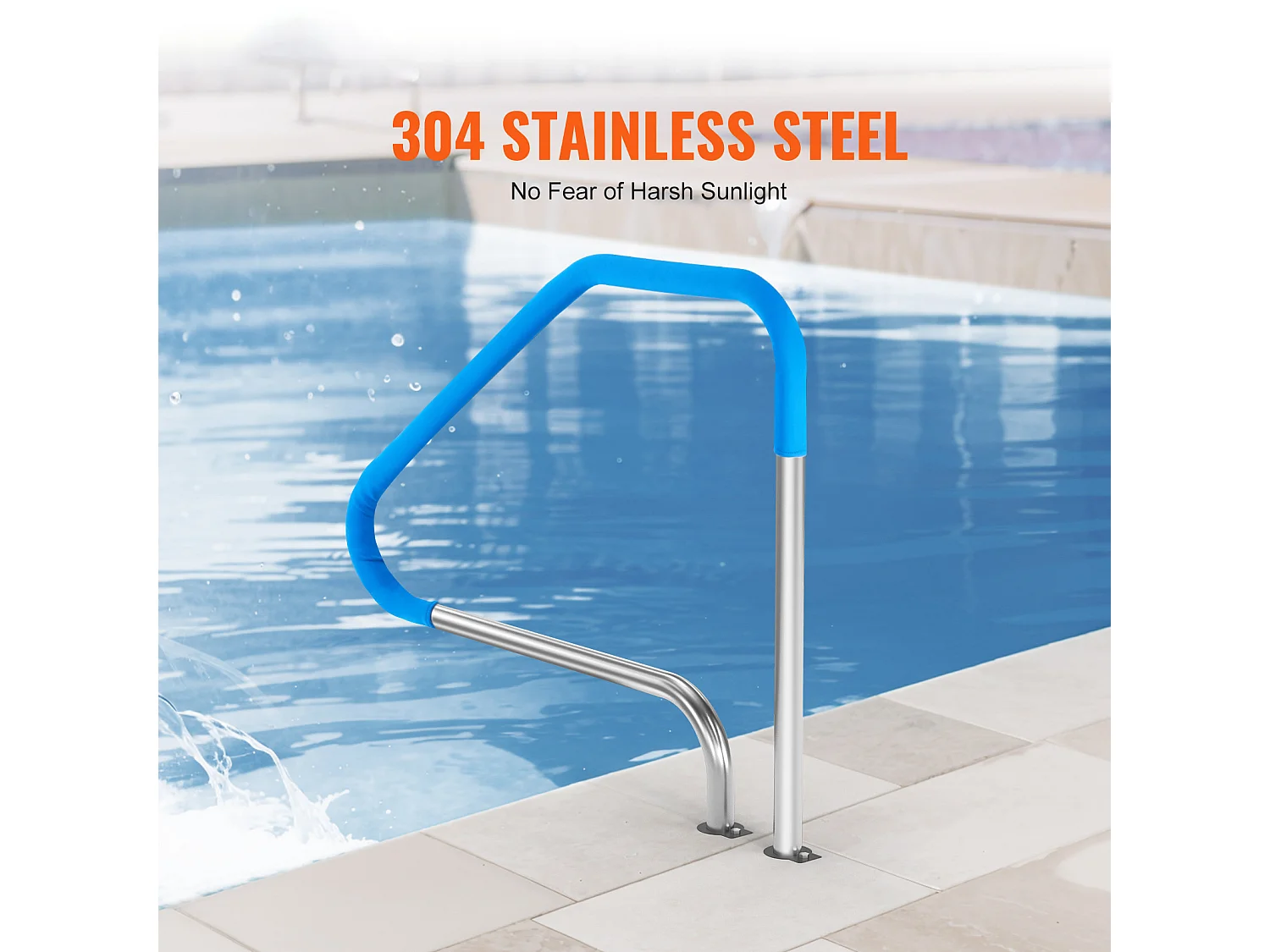 Rampe de Piscine SucceBuy 116.84 x 93.98 cm en Acier Inoxydable Préfabriquée pour Intérieur/Extérieur