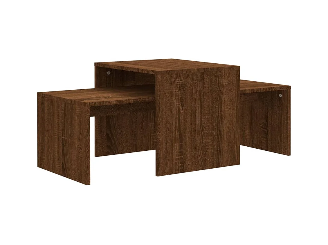Ensemble de deux tables bois marron 100 x 48 x 40 cm DEC031278
