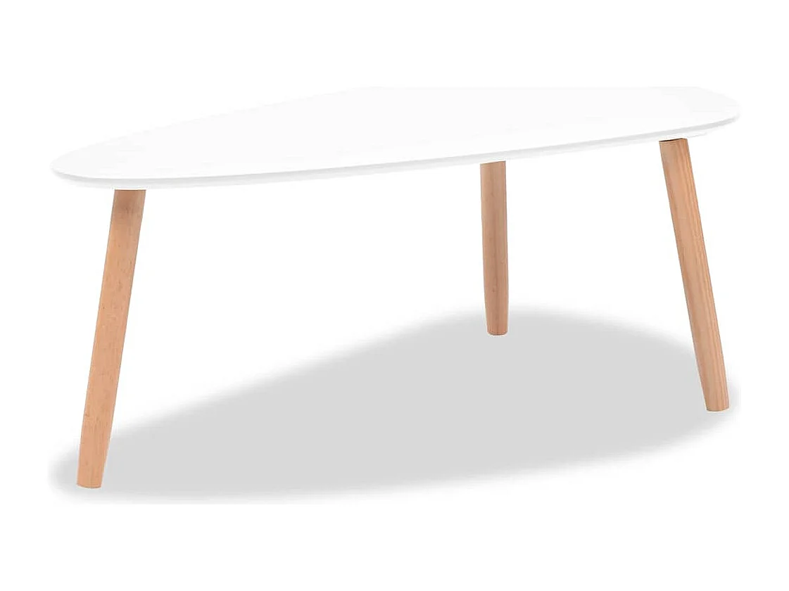 Ensemble de deux tables effet bois blanche 100 x 50 x 40 cm DEC031260
