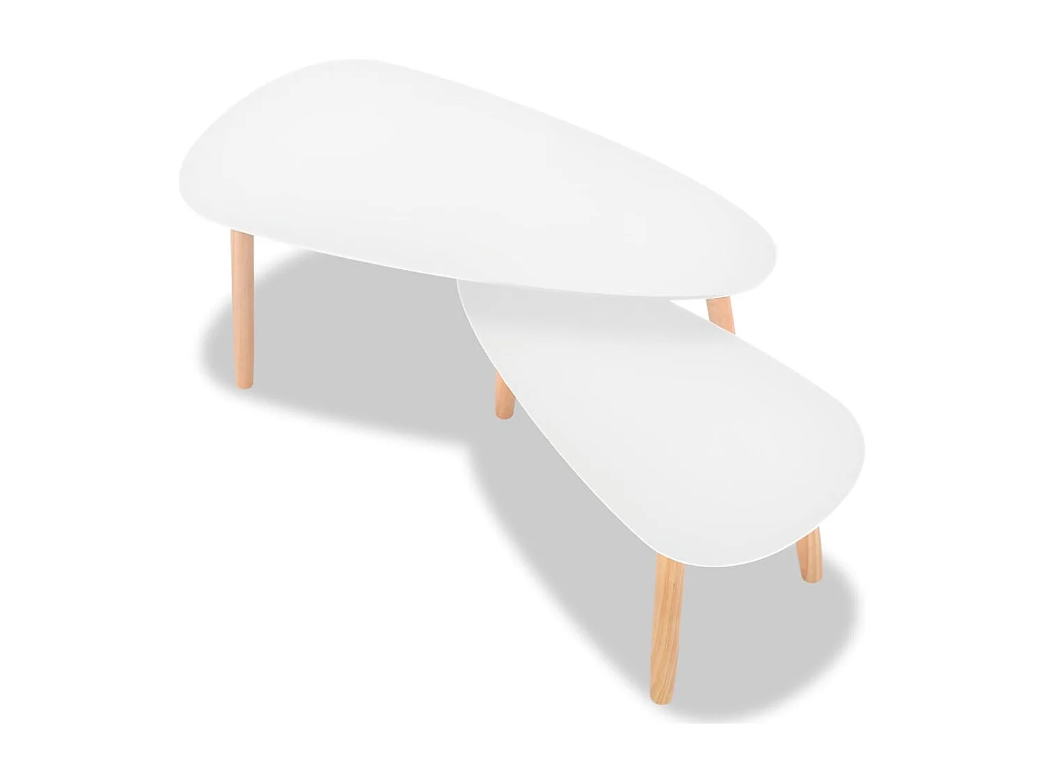 Ensemble de deux tables effet bois blanche 100 x 50 x 40 cm DEC031260