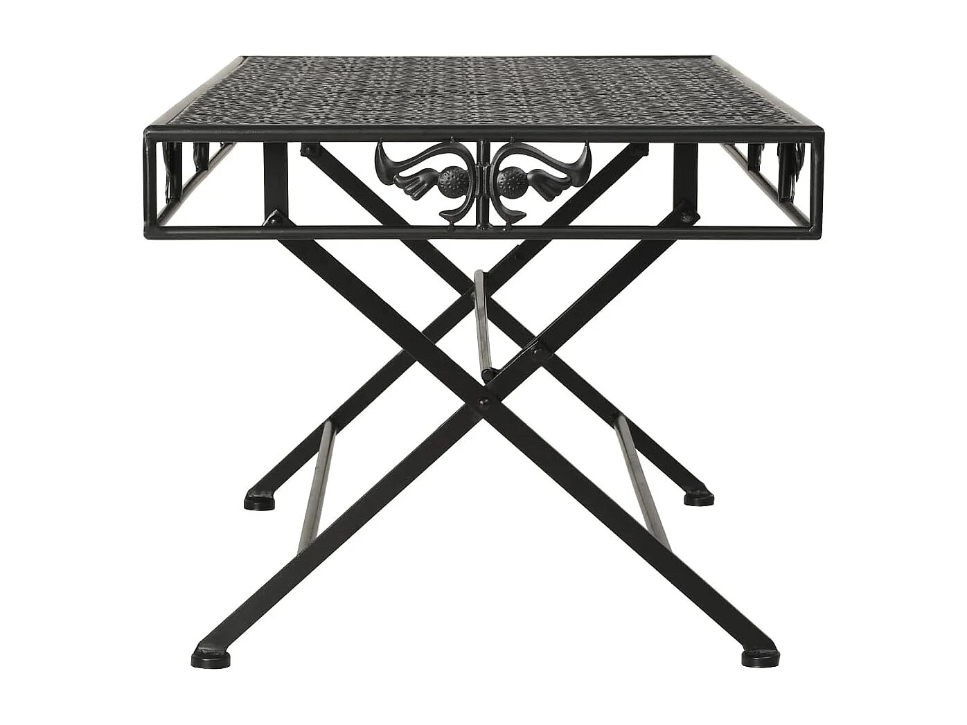 Table basse pliable style métal argentée 100 x 50 x 45 cm DEC031283