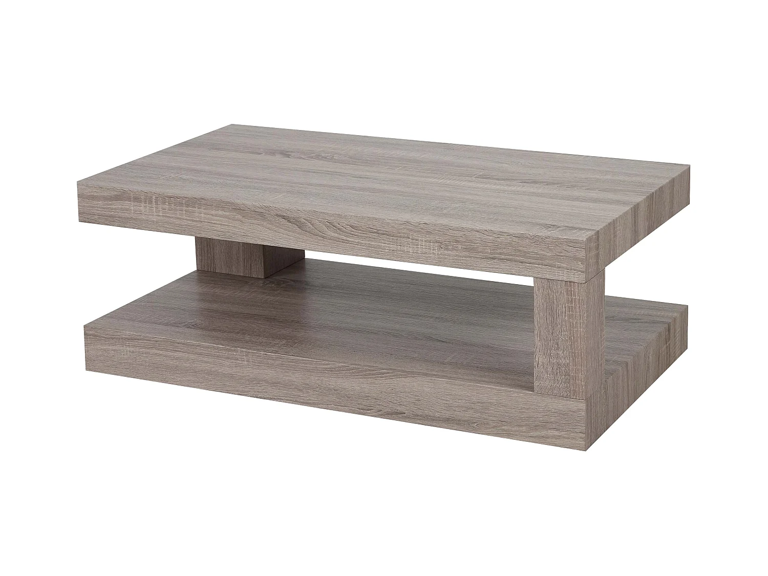Table basse table de effet bois beige 110 x 60 x 40 cm 04_0008427