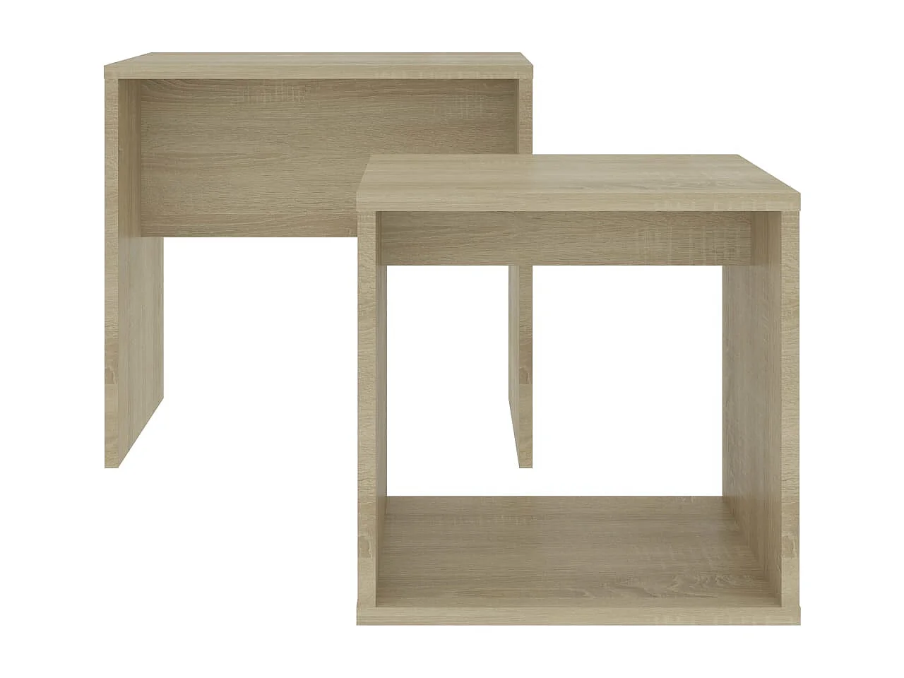 Ensemble de deux table bois beige 48 x 30 x 45 cm DEC031248