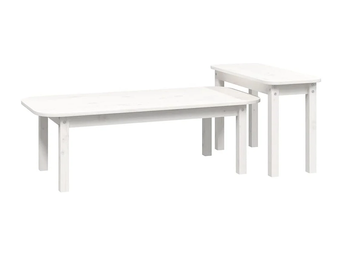 Ensemble de deux tables bois blanche 110 x 50 x 35 cm DEC031259