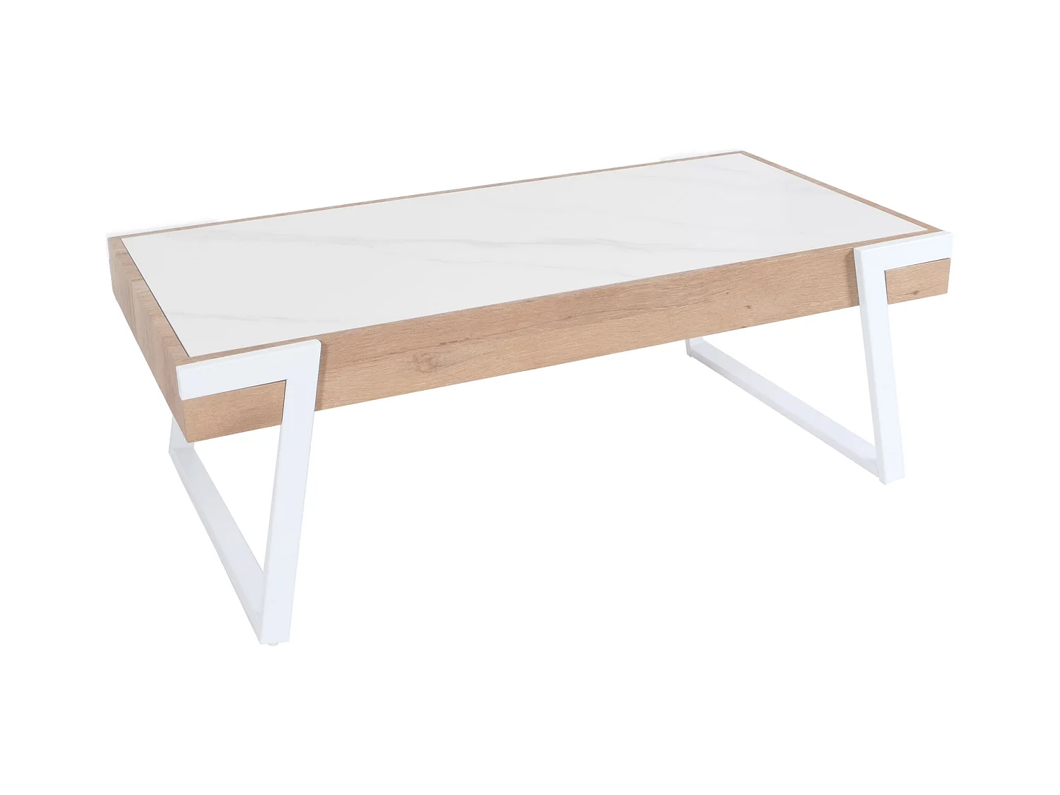 Table basse table de bois blanche 75 x 18 x 130 cm 04_0008446