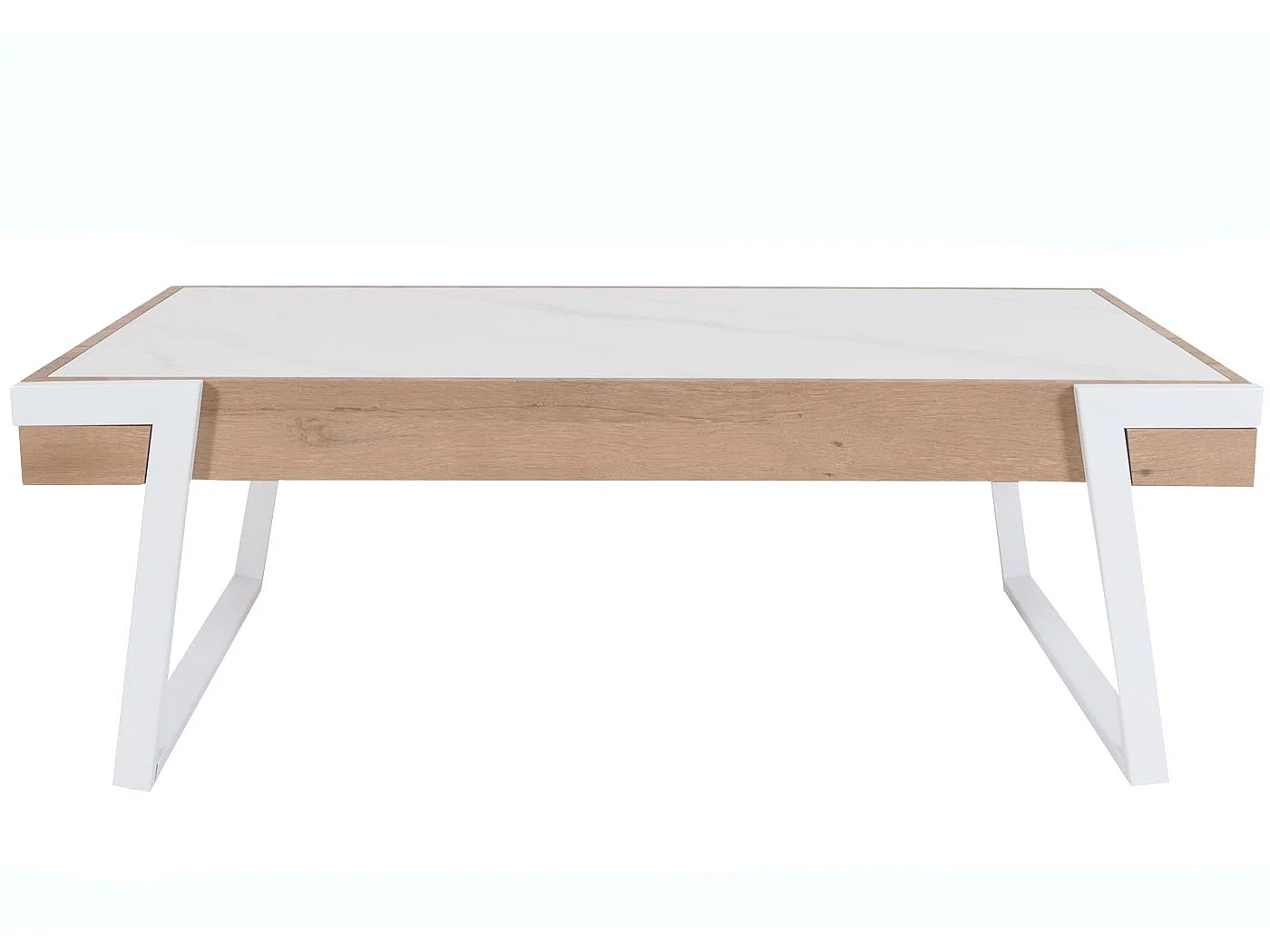 Table basse table de bois blanche 75 x 18 x 130 cm 04_0008446
