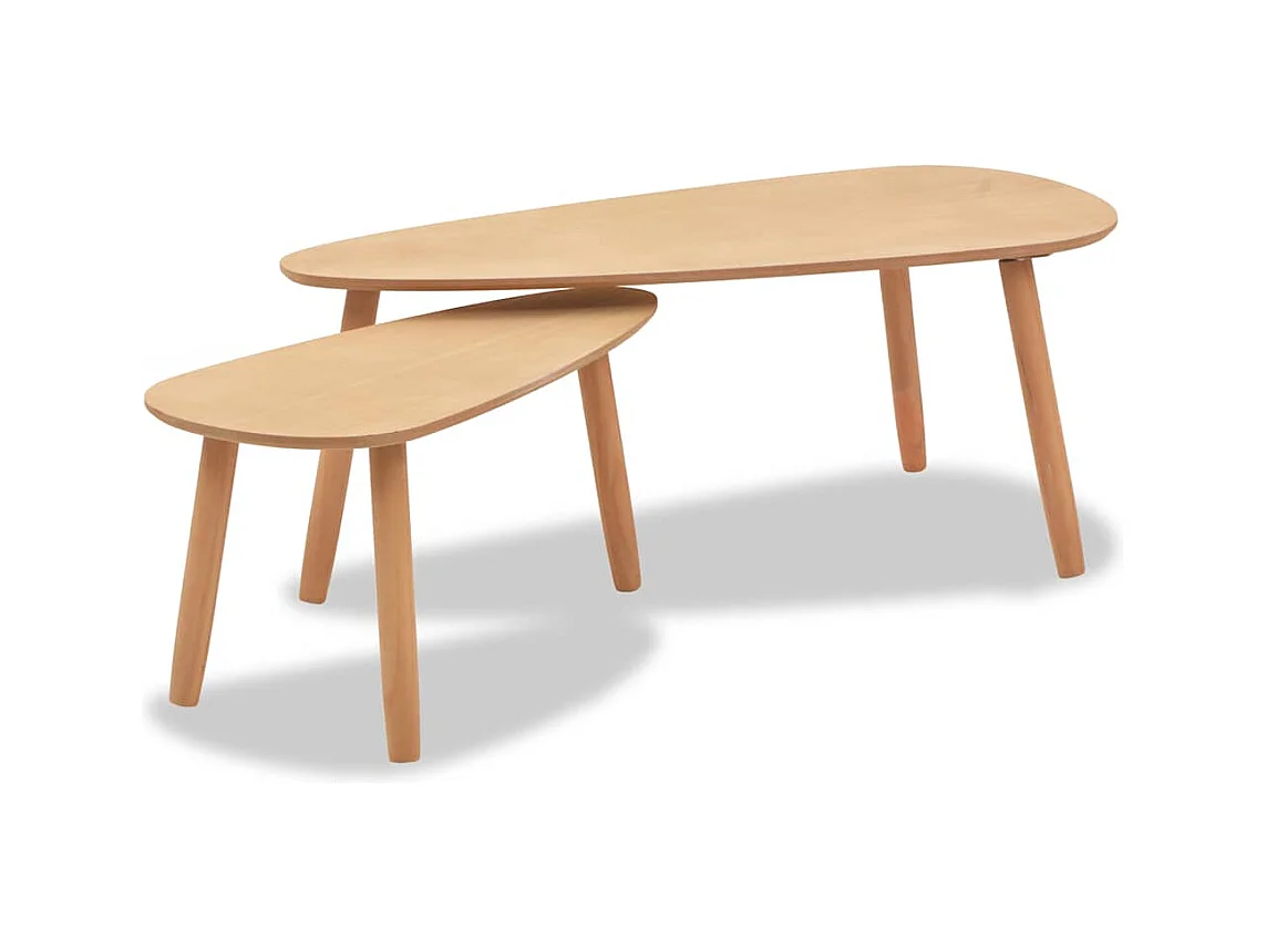 Ensemble de deux tables effet bois marron 100 x 50 x 40 cm DEC031261