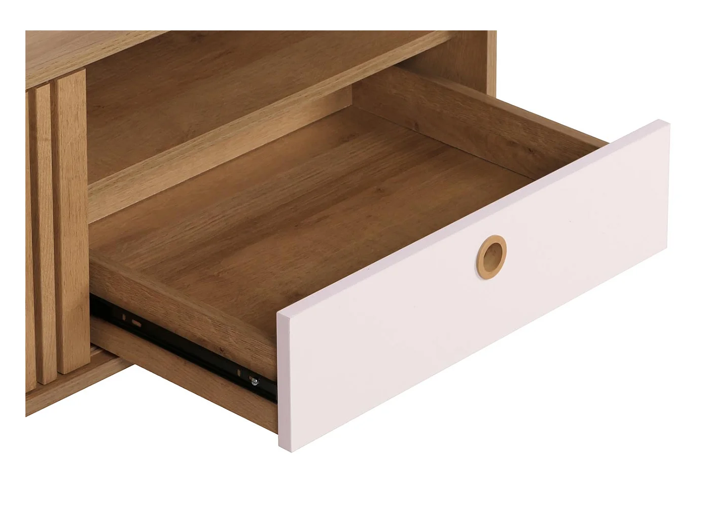 Table basse 2 compartiments bois blanche 114 x 59 x 52 cm 04_0008454