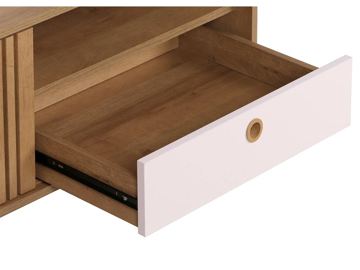 Table basse 2 compartiments bois blanche 114 x 59 x 52 cm 04_0008454